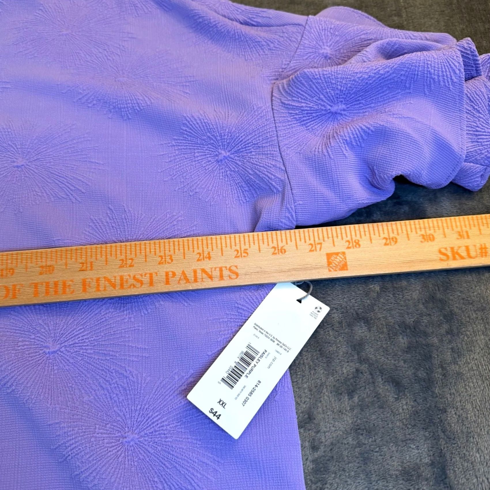 Liz Claiborne VINTAGE Liz Claiborne Purple Textured Flare Sleeve Top Womens XXL 2XL NWT Size XXL / US 16-18 / IT 52-54 - 7 Thumbnail