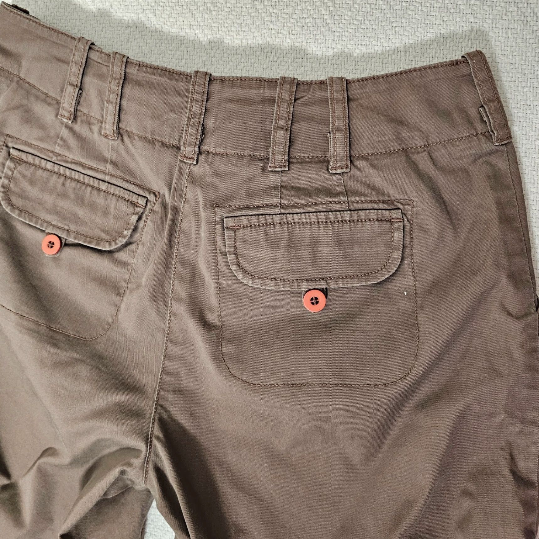 J. Jill J. Jill Shorts Women Bermuda 4P Petites Brown Cotton Cuffed Slash Pocket Zip Mid Rise 5.5 In Solid Flat Front Casual Spring Summer Classic Size 27" / US 4 / IT 40 - 8 Thumbnail