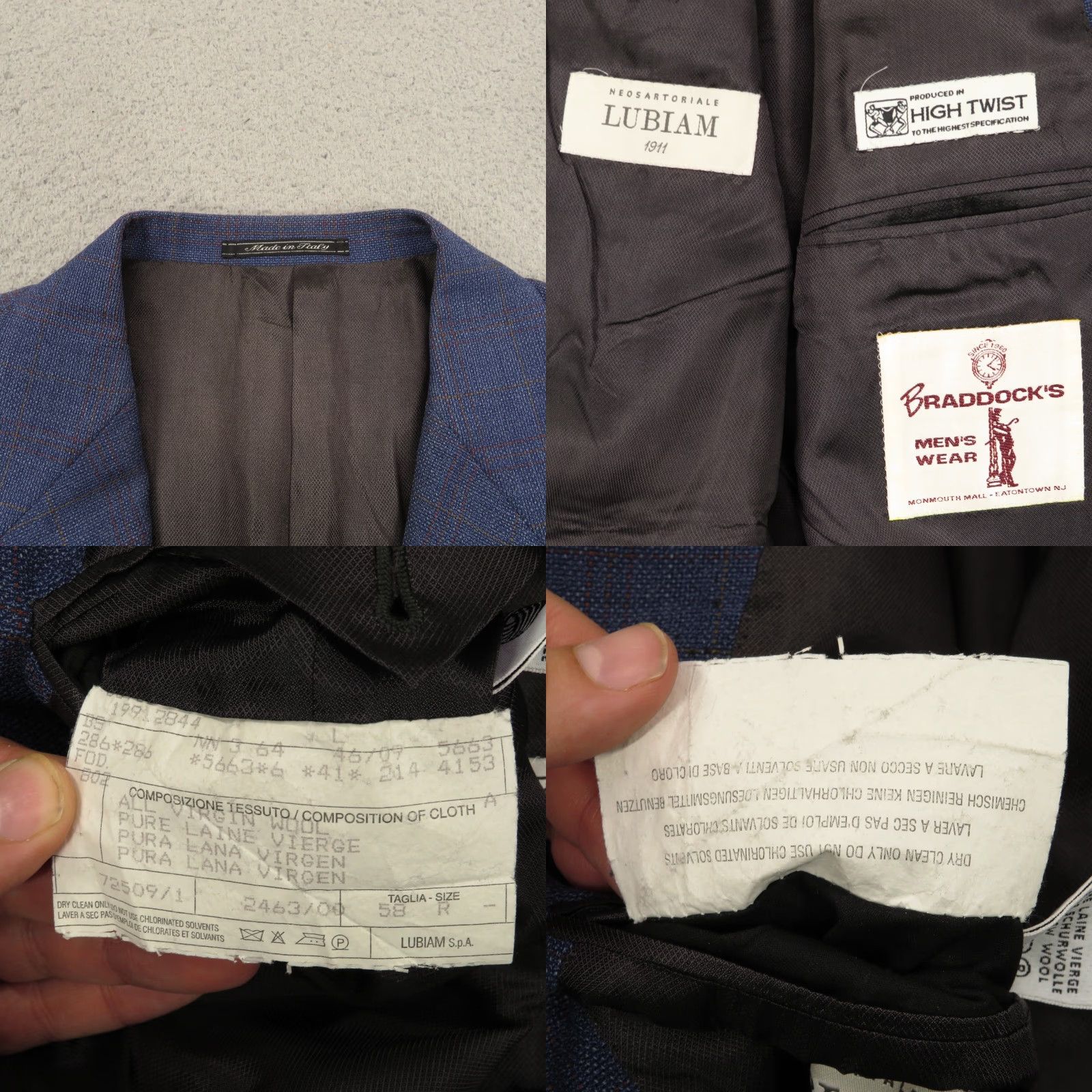 Lubiam Lubiam Blazer 48R High Twist Virgin Wool 3/2 Roll Check Sport Coat LMB 1911 Mens Size 48R - 8 Thumbnail