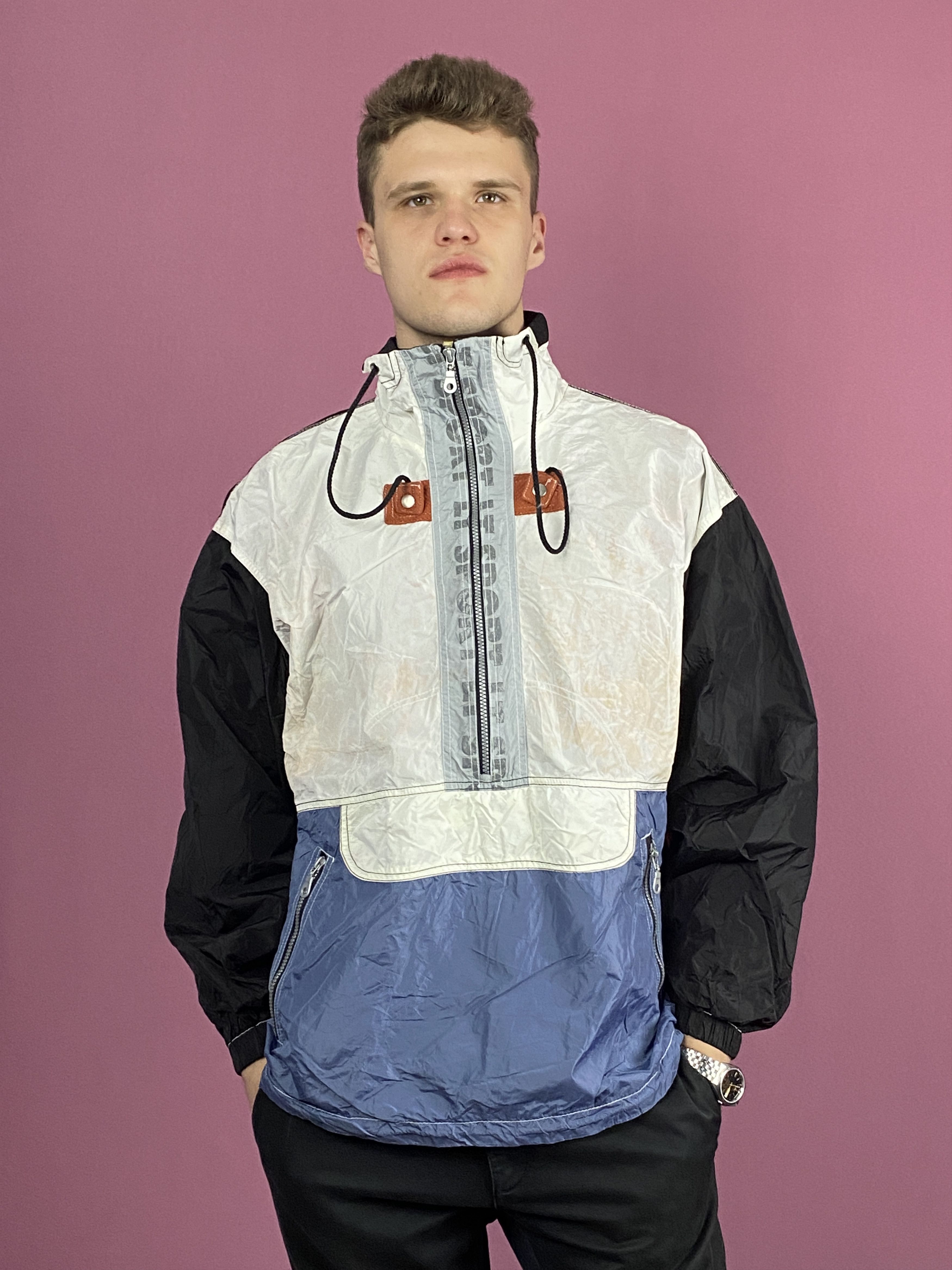 Vintage 90s Vintage Men's Half Zip Windbreaker - L Size US L / EU 52-54 / 3 - 1 Thumbnail