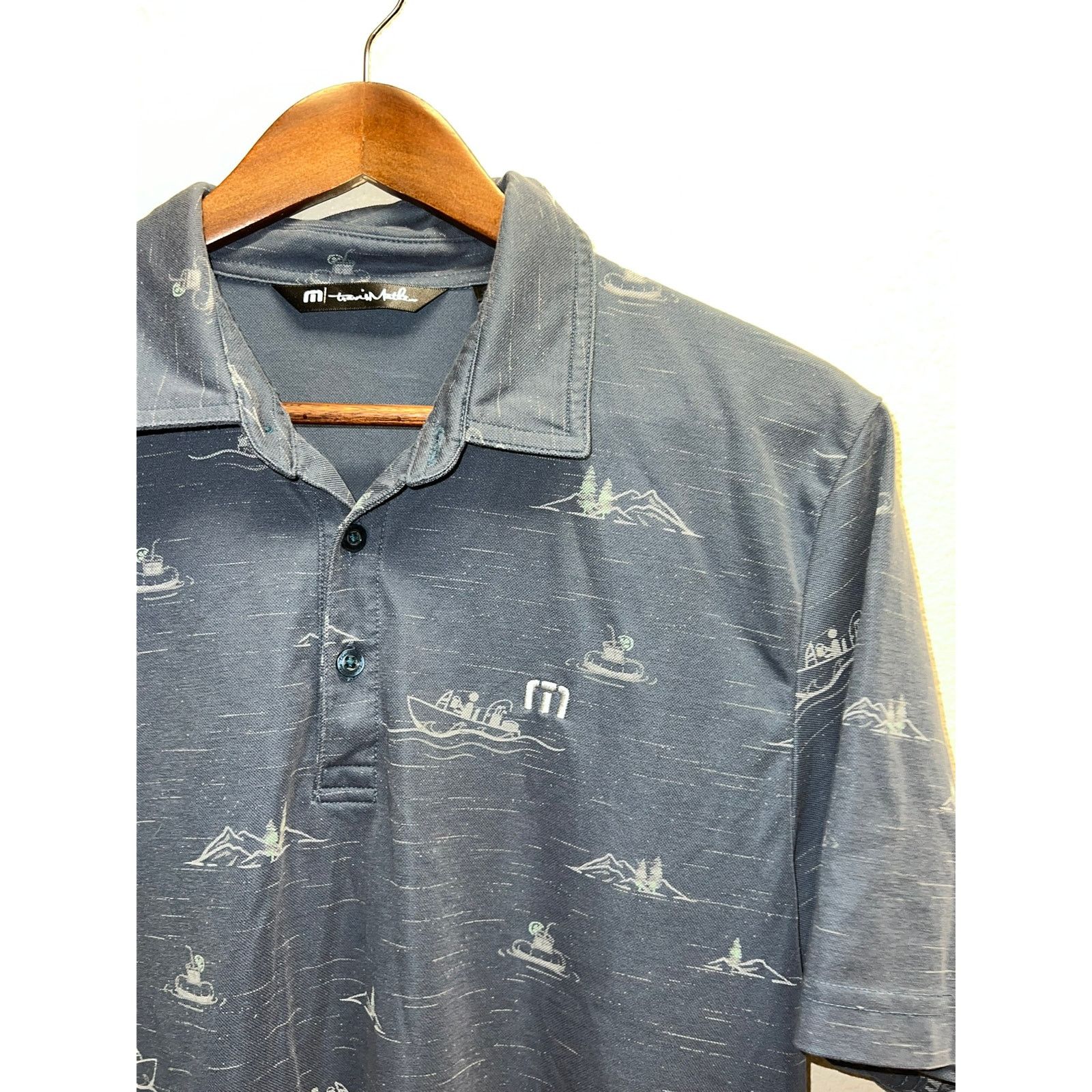 TravisMathew Travis Matthew Polo Shirt AOP Golf Forest Mountain Golfing M Size US M / EU 48-50 / 2 - 3 Thumbnail