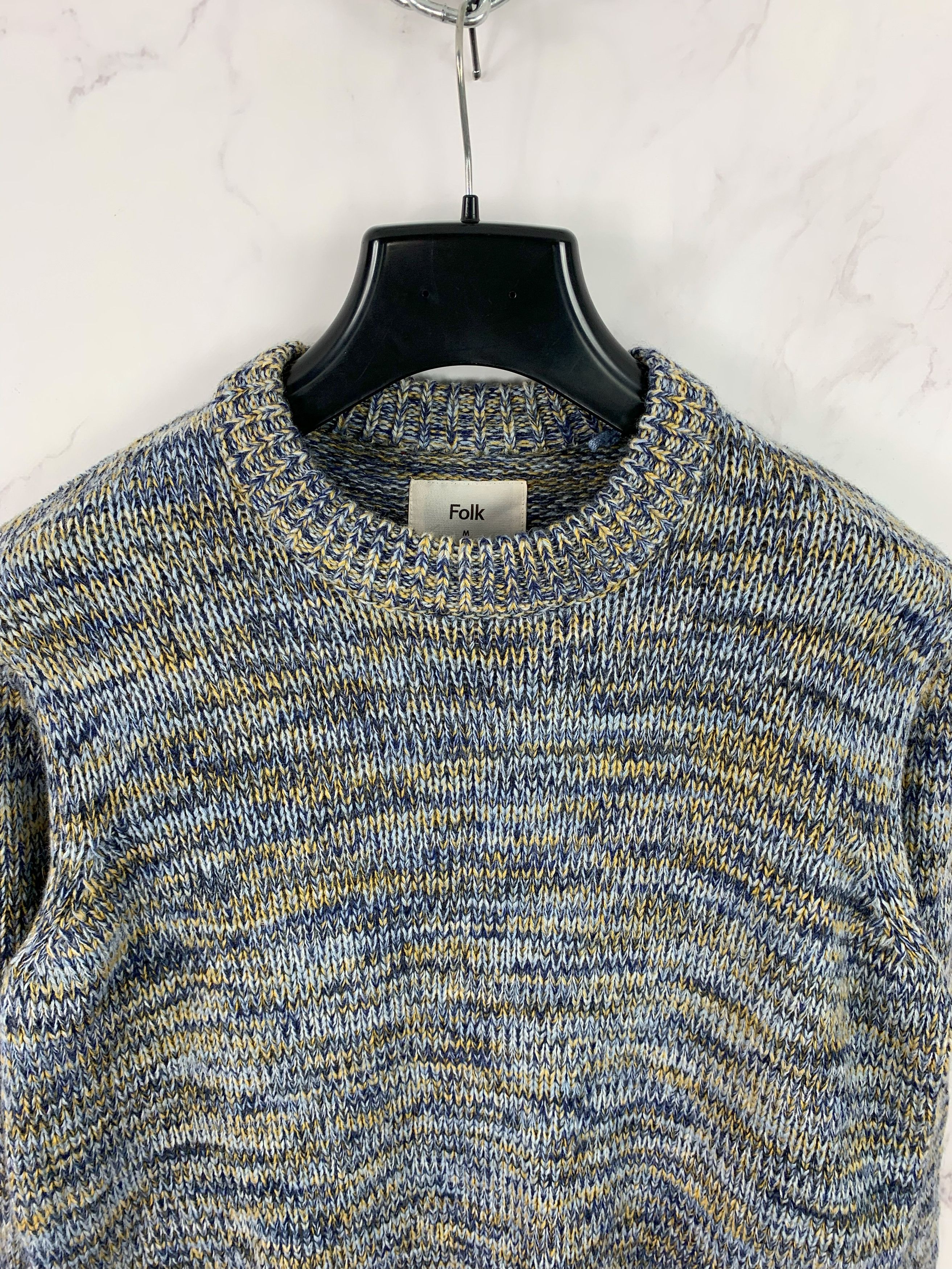 Folk Folk Crew Jumper Mens Size M Multicolor Chunky Knit Sweater Size US M / EU 48-50 / 2 - 2 Thumbnail