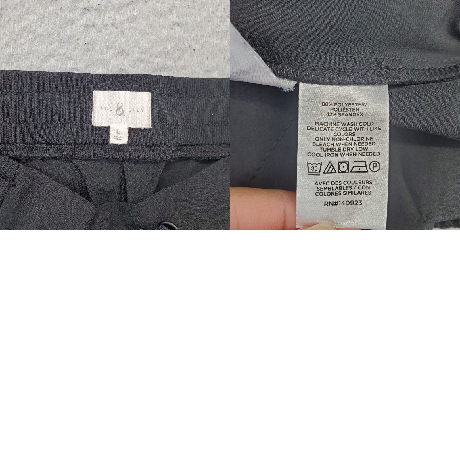 Lou & Grey Lou & Grey Sweatpants Womens Size L Black Stretch Drawstring Waist Straight Leg Size 36" / US 14 / IT 50 - 8 Thumbnail