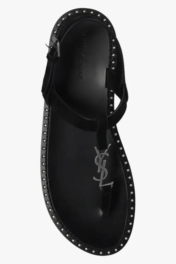 Saint Laurent Paris o1bcso1str1124 Cassandre Sandals In Suede in Black Size US 11 / EU 44 - 4 Thumbnail