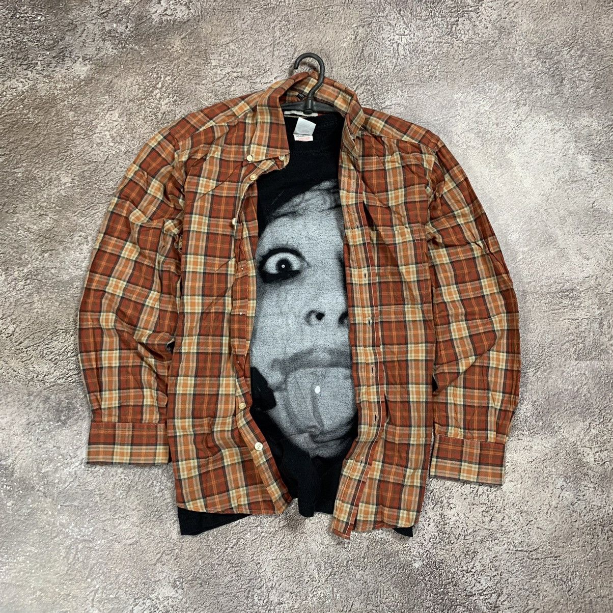 Vintage Vintage 90s Plaid Shirt Graphic Horror Streetwear Grunge M Size US M / EU 48-50 / 2 - 1 Thumbnail
