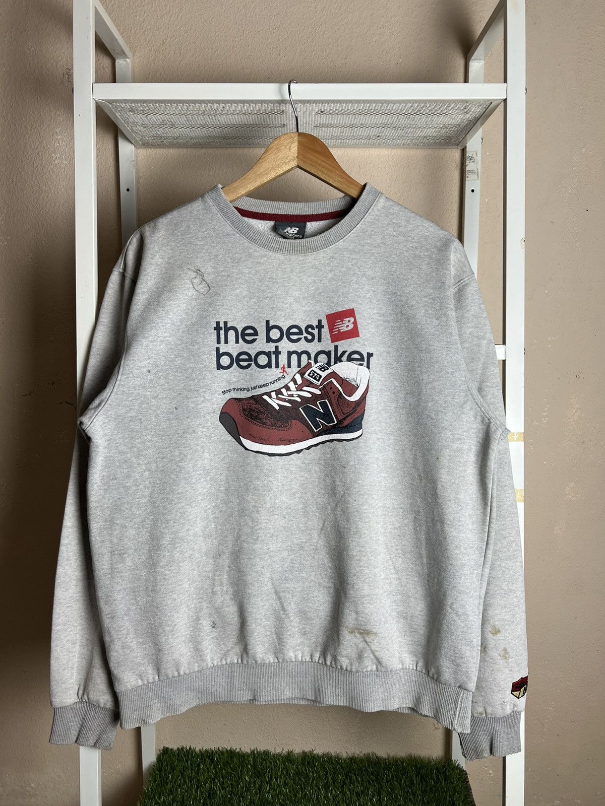 New Balance × Vintage Distress New Balance The Best Beat Maker Sweatshirt Size US L / EU 52-54 / 3 - 1 Thumbnail