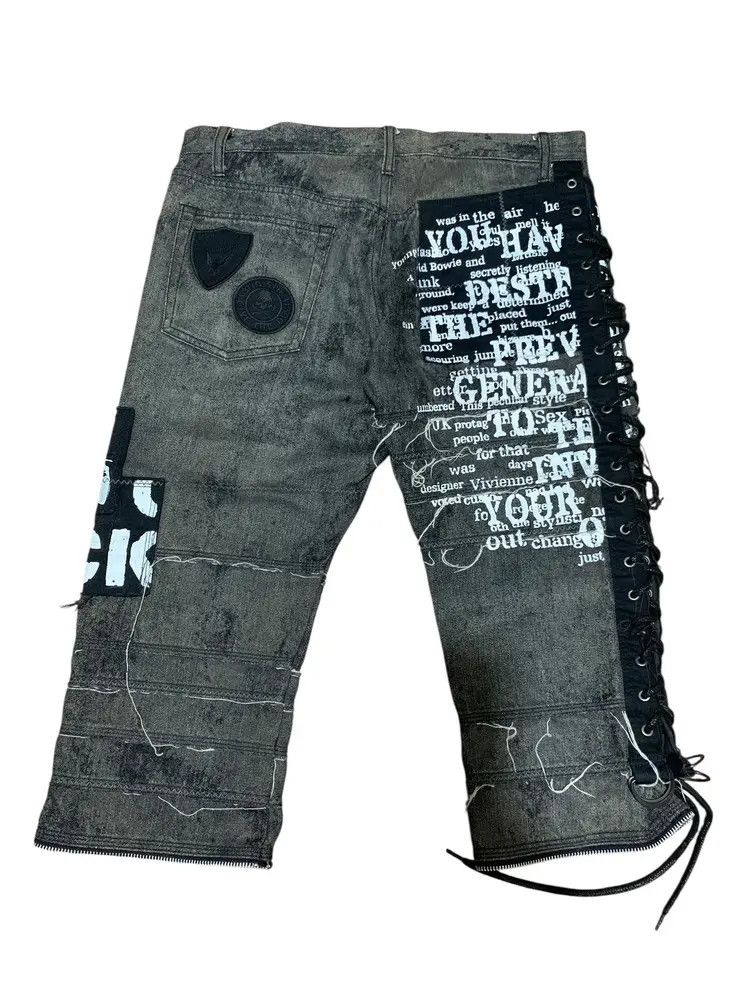 Self Edge Edge Ruppert bondage punk laces up hagi jorts denim Size US 32 / EU 48 - 2 Thumbnail