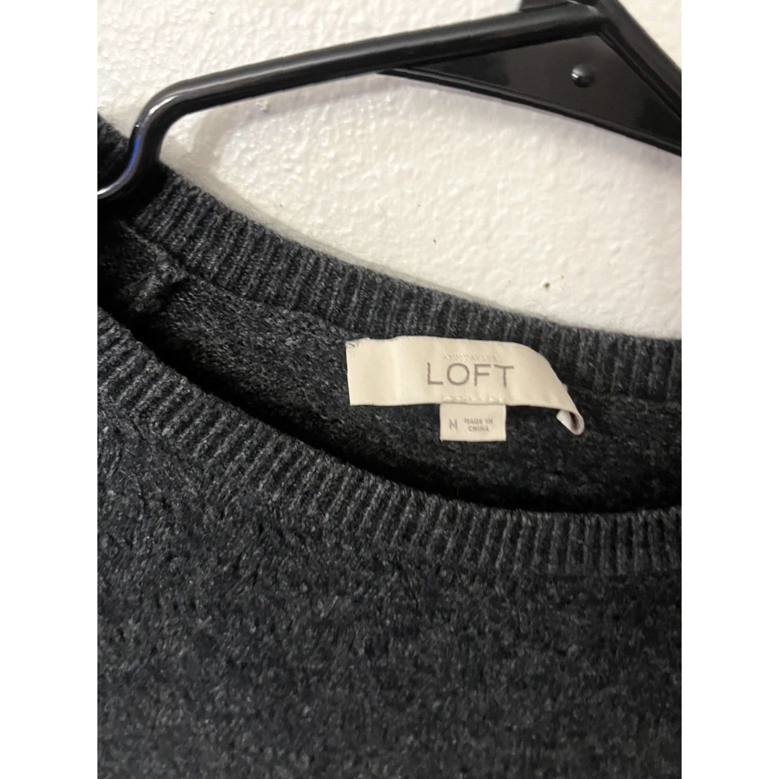 Loft VINTAGE LOFT Sweater Shirt Women M Gray Wool Cotton Pullover Long Sleeve Round Neck Classic Geometric 90s Fall Women Size M / US 6-8 / IT 42-44 - 2 Thumbnail