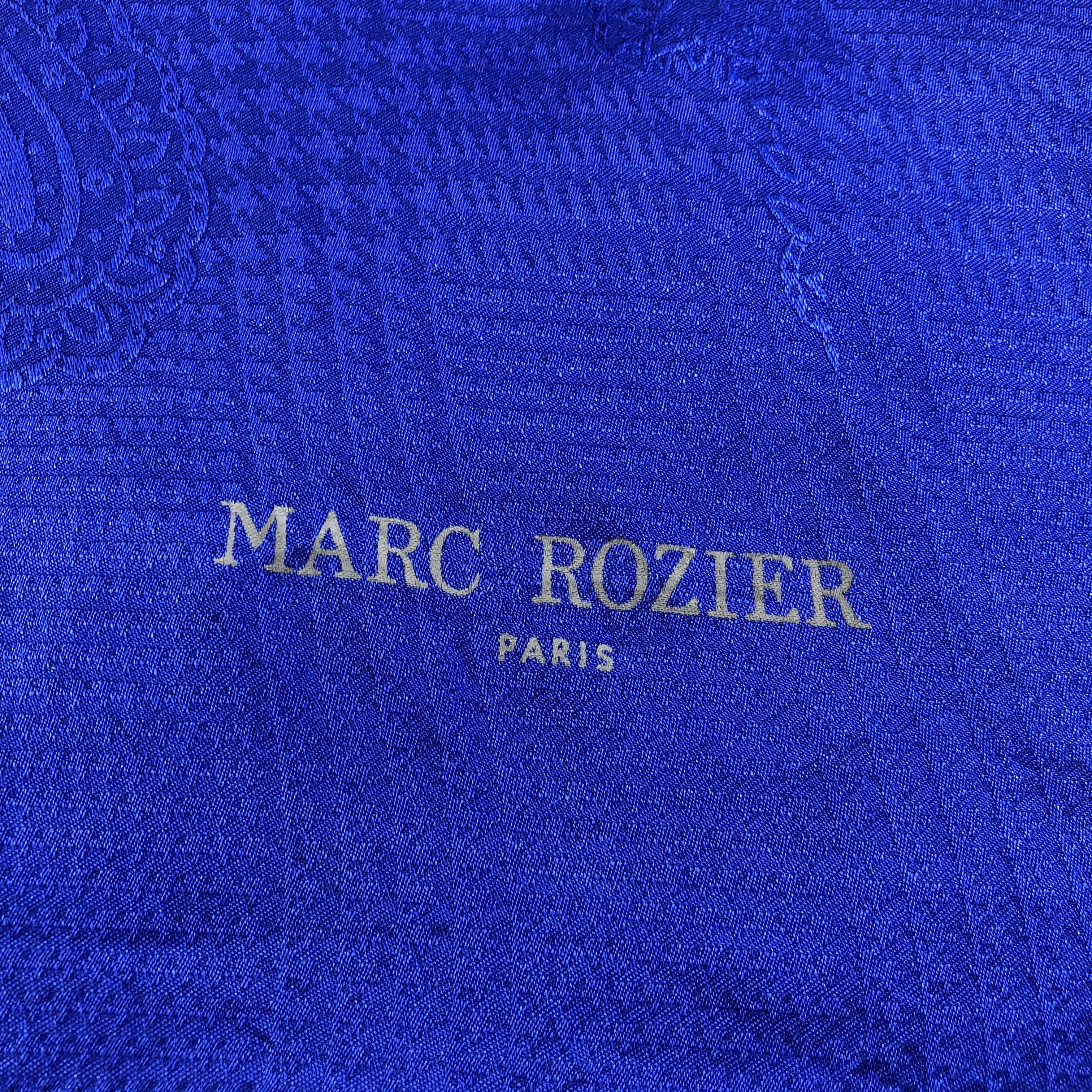 Vintage Vintage Marc Rozier Luxury Blue Paisley Silk Scarf M730 Size ONE SIZE - 3 Thumbnail