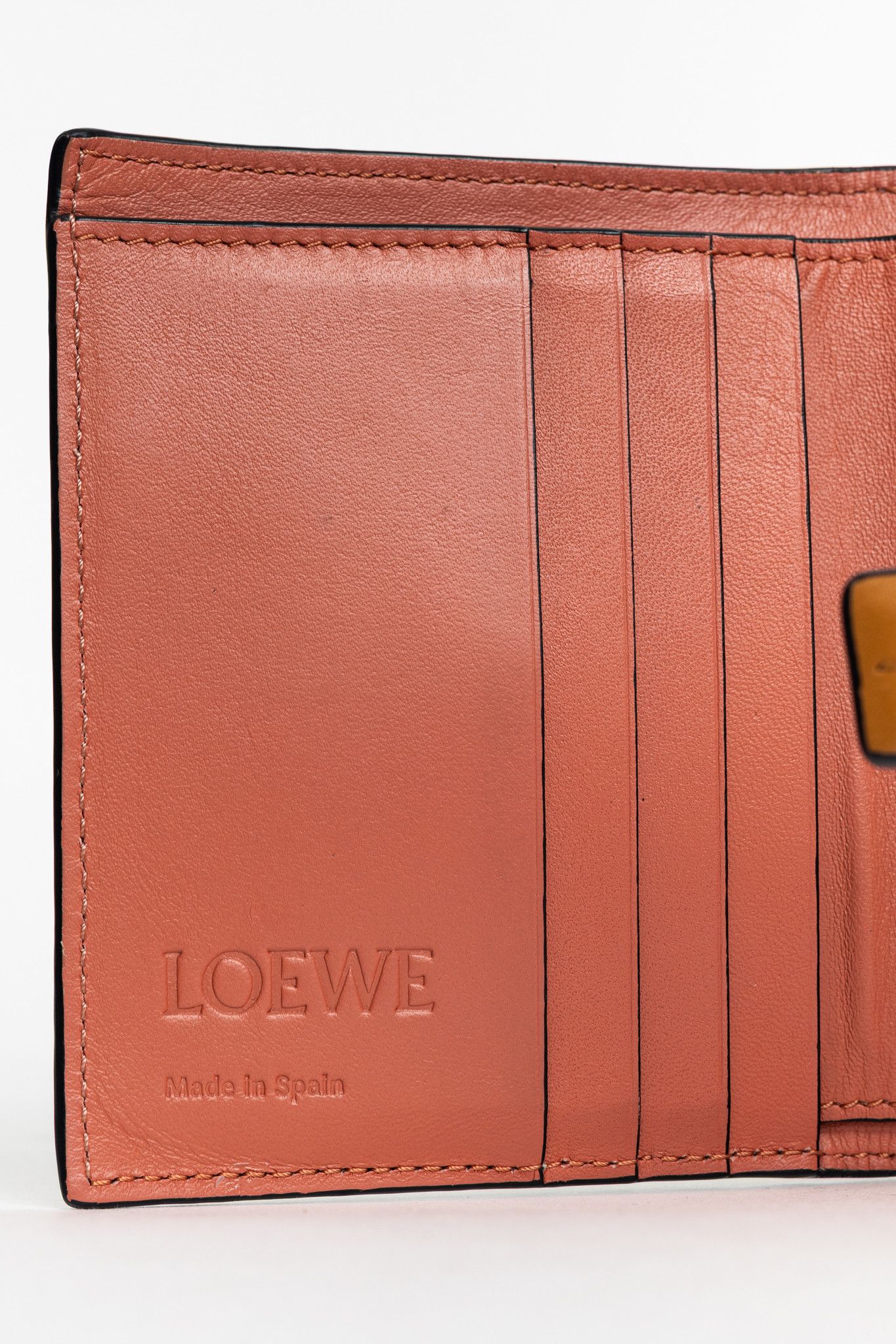Loewe Loewe Light Oat & Honey Leather Compact Bifold Wallet Size ONE SIZE - 8 Thumbnail