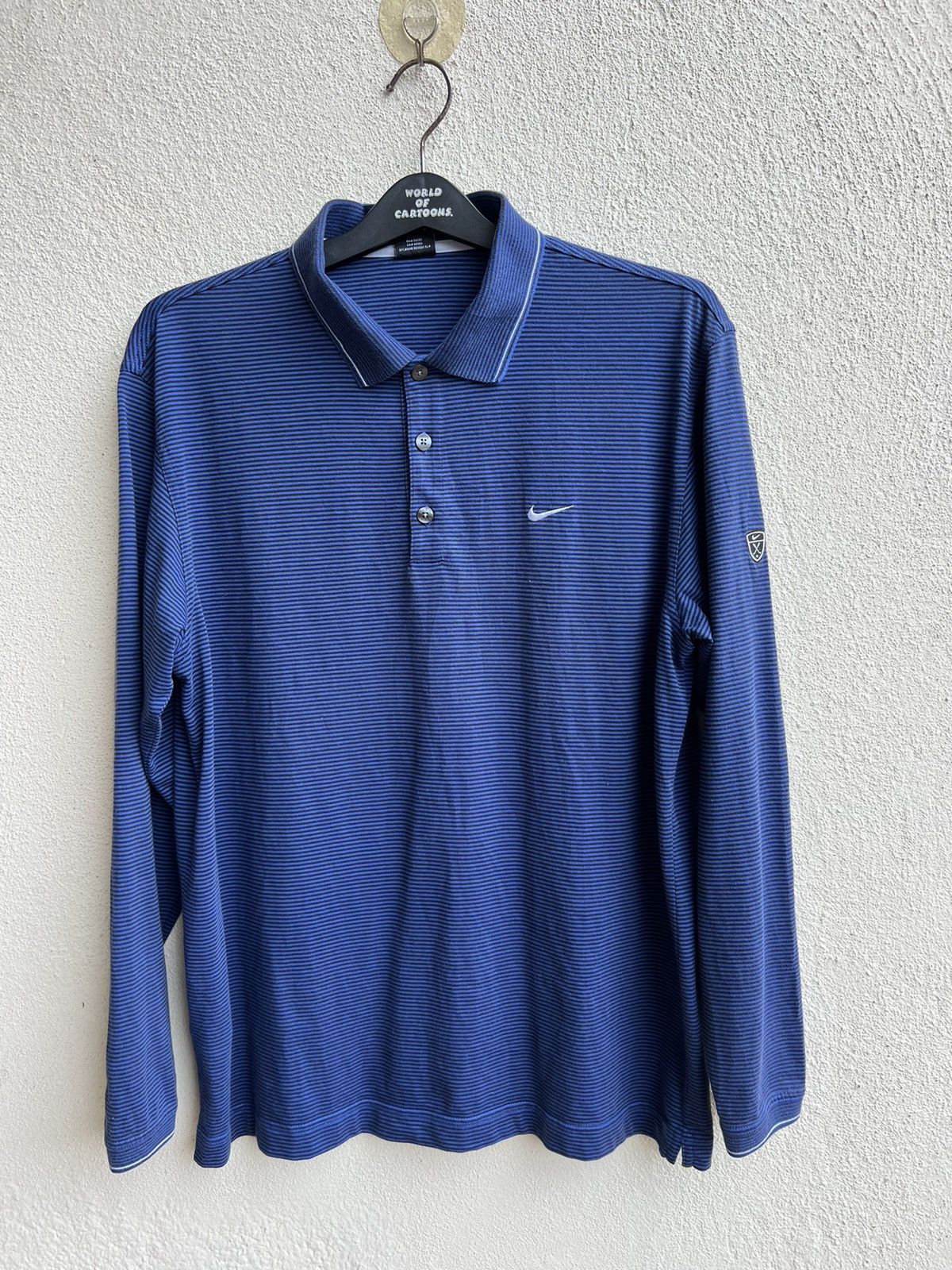 Nike Vintage Nike Golf Striped Long Sleeve Polo Shirt Dri - Fit Size US L / EU 52-54 / 3 - 20 Thumbnail