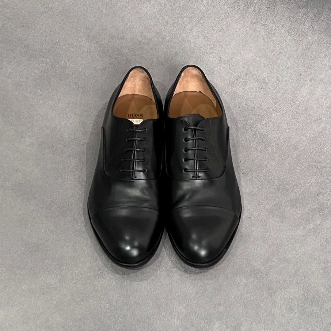 Hugo Boss HUGO BOSS Black Leather Lace-Up Dress Shoes 40 Size US 7 / EU 40 - 1 Thumbnail