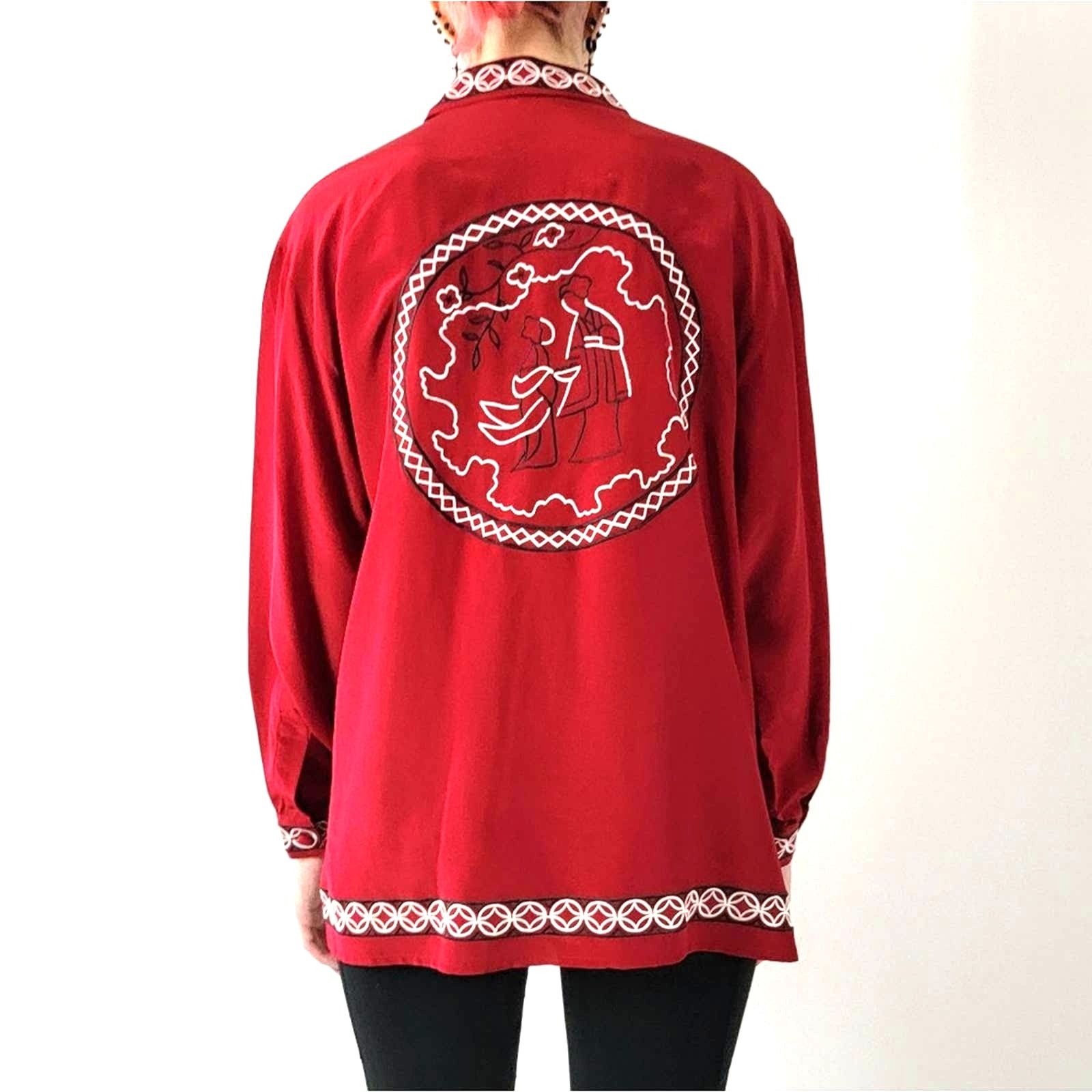Vintage 90s Diane Von Furstenburg Silk Blouse Button Up Top