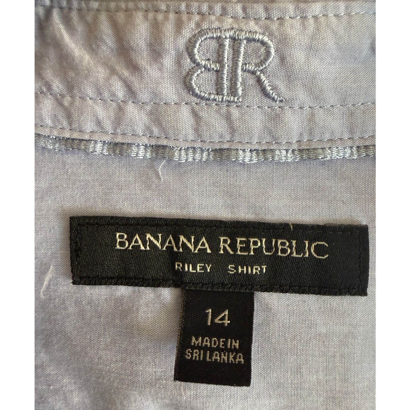 Banana Republic Banana Republic Women's Blue Riley Shirt W/ Bell Sleeves Size XL / US 12-14 / IT 48-50 - 3 Thumbnail