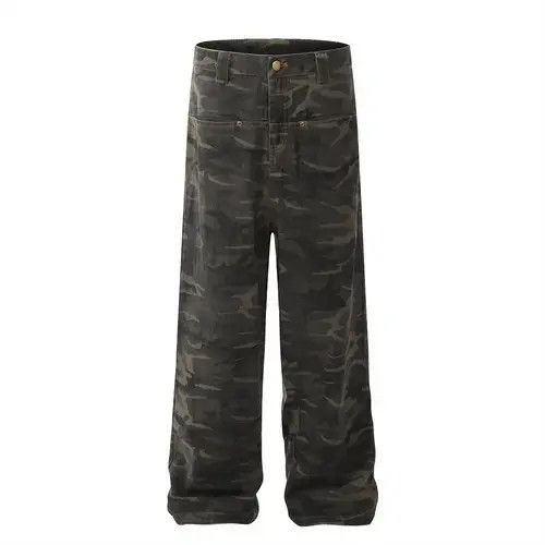 Jean American contrast camouflage loose straight-leg work jeans Size US 32 / EU 48 - 1 Thumbnail