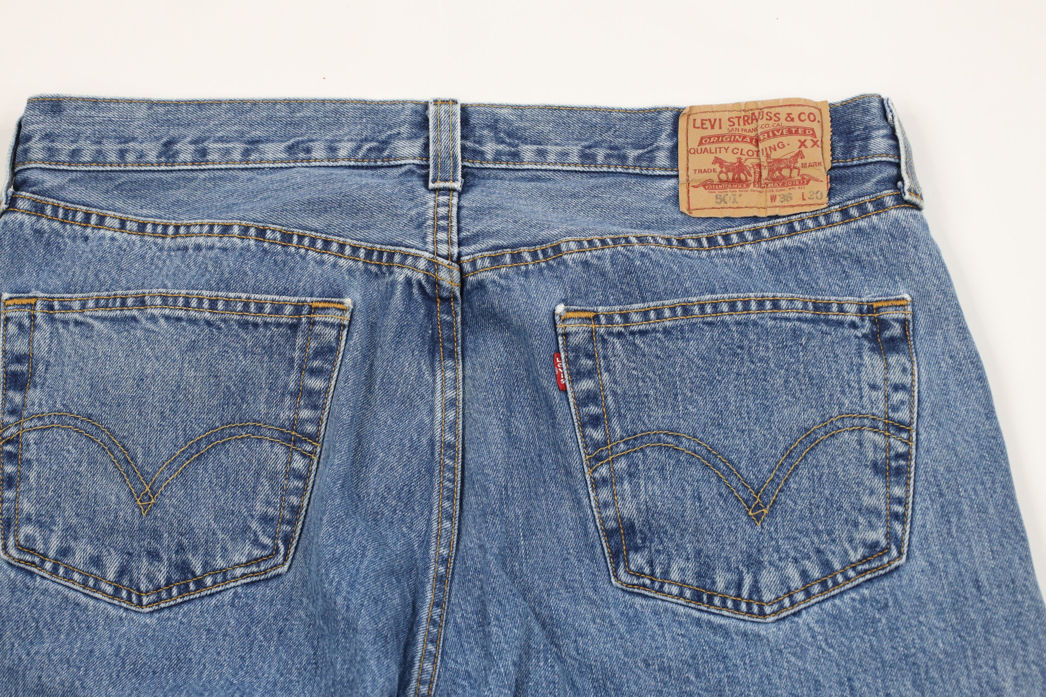 Levi's × Vintage Vintage Y2K Levis 501xx Original Fit Button Fly Jeans Blue Size US 36 / EU 52 - 9 Thumbnail