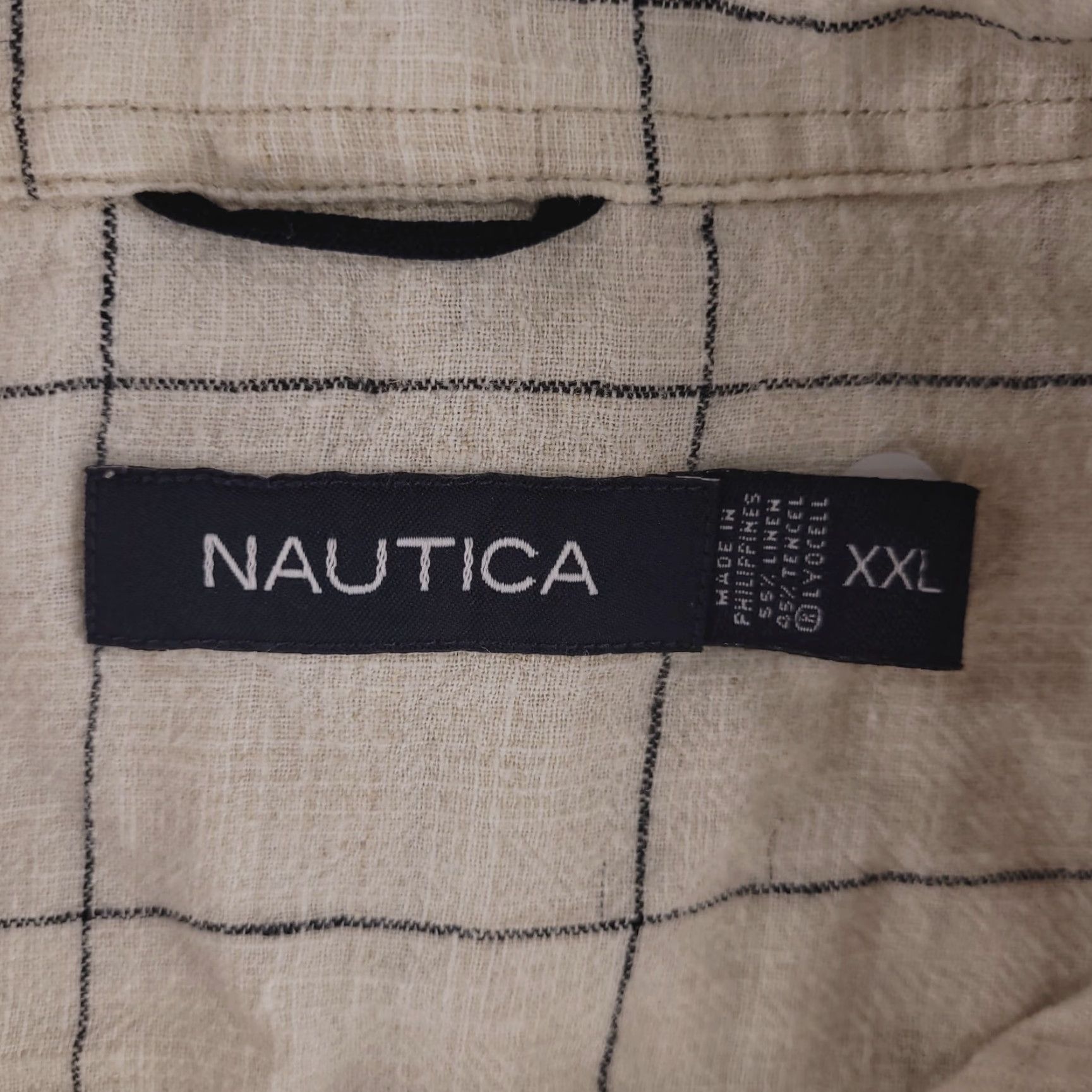 Nautica Nautica Shirt Mens 2XL Beige Linen Check Short Sleeve Button-Up Vintage No Size US XXL / EU 58 / 5 - 4 Thumbnail