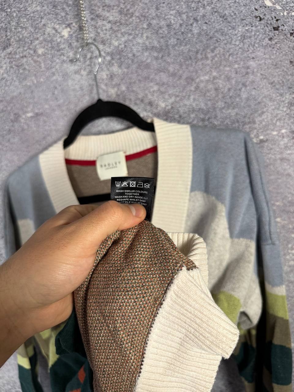 Japanese Brand × Vintage Radley London Pale Blue Radley & Friends Scenic Intersia Size L / US 10 / IT 46 - 10 Thumbnail
