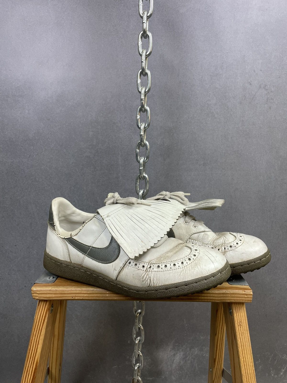 image of 80's Vintage Nike White Leather Golf Sneakers 9.5M, Men's