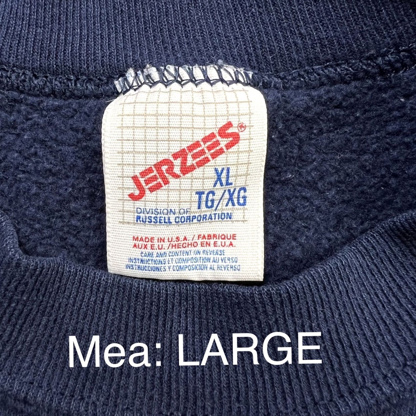 Jerzees VINTAGE Jerzees Sweatshirt Pullover Crewneck Blue 50/50 Adult Large Mens 90s Size US L / EU 52-54 / 3 - 2 Thumbnail