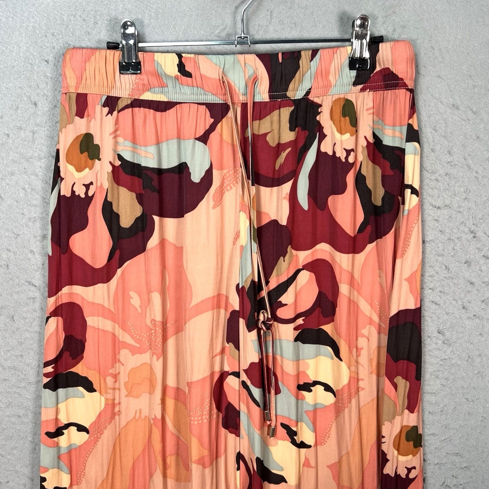 Adrianna Papell Adrianna Papell Women’s Floral Print Wide-Leg Pants M Pink Polyester Ankle 27in Inseam Modern Office Wear Womens Size 32" / US 10 / IT 46 - 5 Thumbnail
