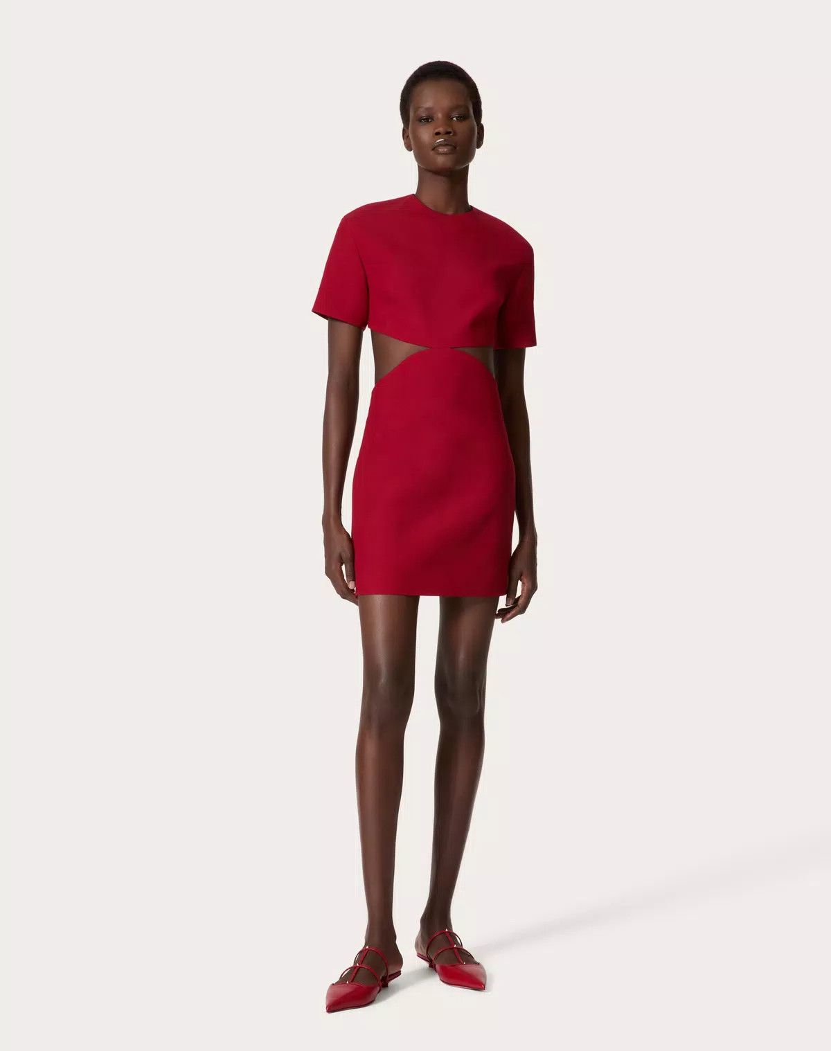 Valentino o1s1wg110426 Crepe Couture Short Dress in Red Size M / US 6-8 / IT 42-44 - 5 Thumbnail