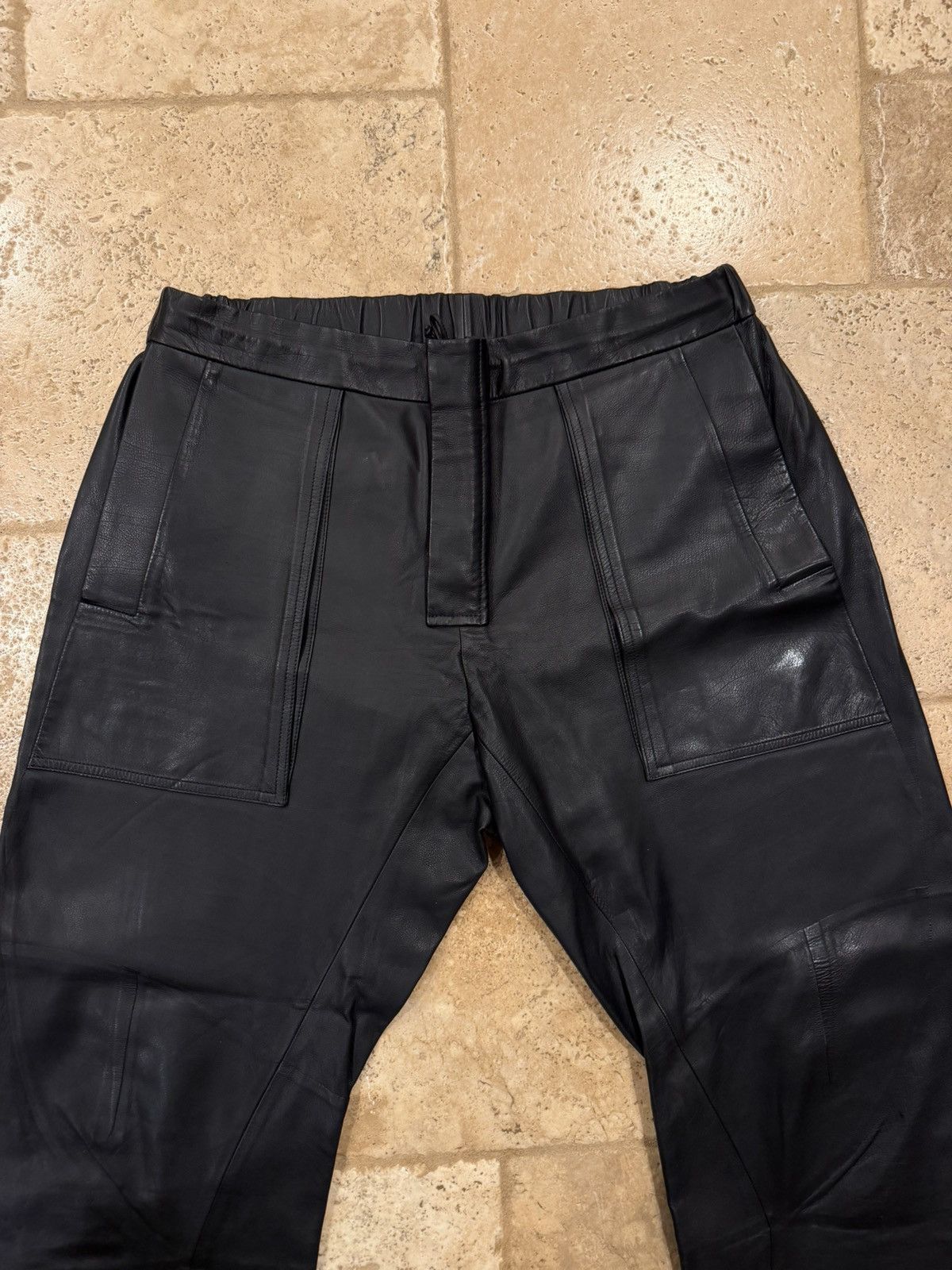 Bottega Veneta Bottega Veneta Daniel Lee FW19 Leather Jogger Pants Size US 33 - 3 Thumbnail