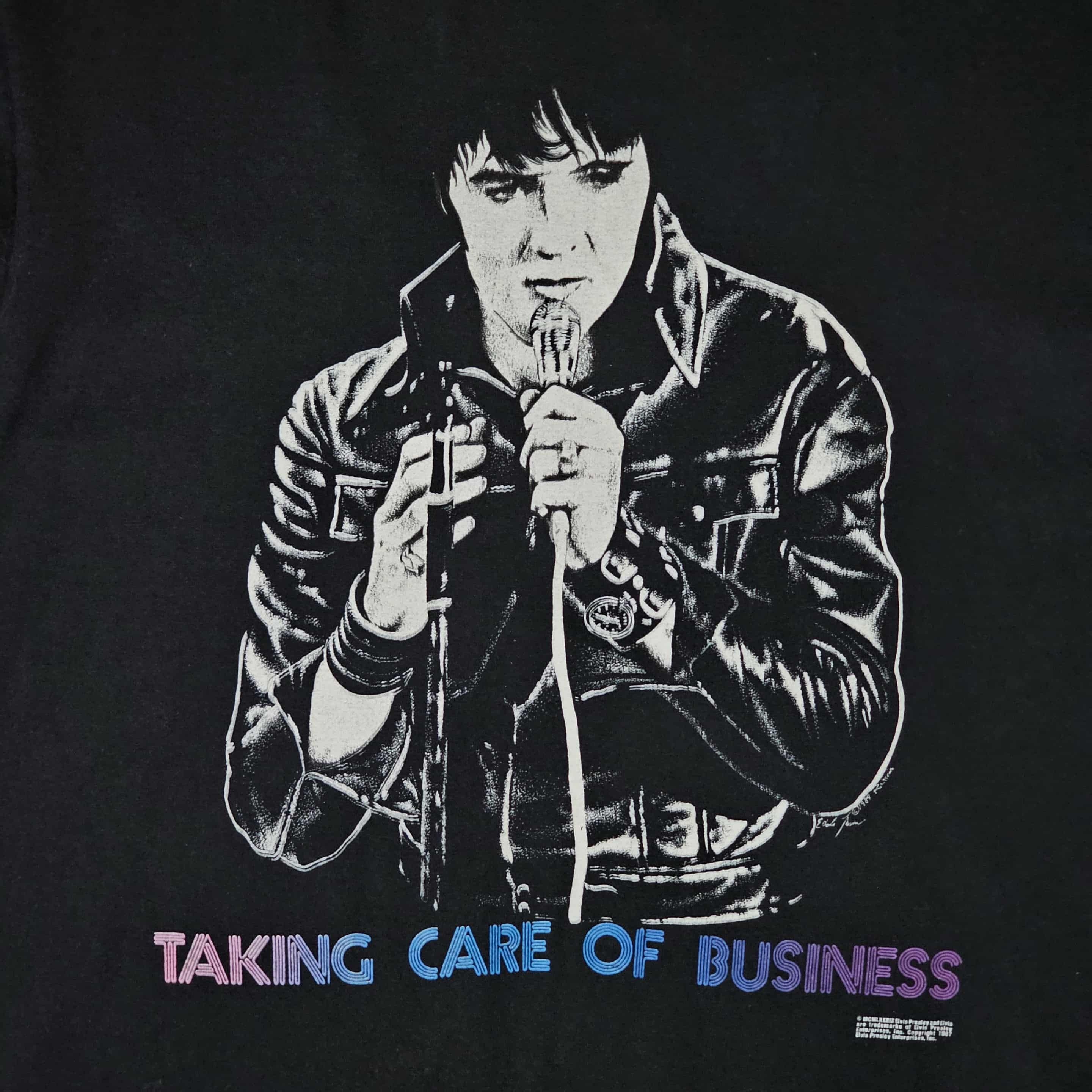 Vintage Elvis Presley Vintage 80s Taking Care of Business T-Shirt Size US L / EU 52-54 / 3 - 2 Thumbnail