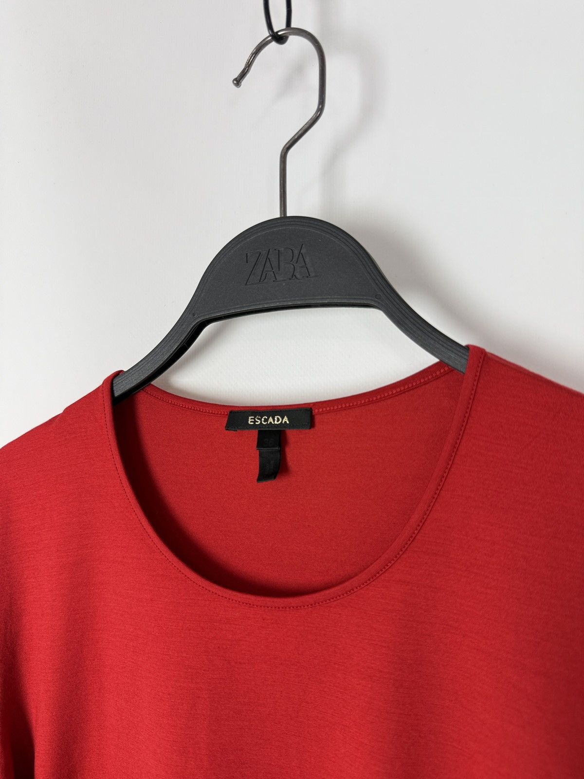 Escada Escada Basic Blank Red Silk Blend Slim Top T-Shirt 36 Size XS / US 0-2 / IT 36-38 - 4 Thumbnail