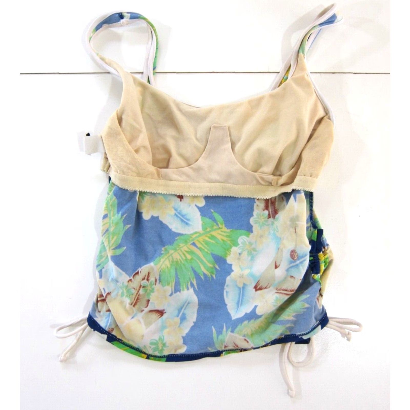 Vintage VINTAGE Cazimi Tankini Top Women 10 Blue Floral Built In Bra High Neck Swim Team NY? Size L / US 10 / IT 46 - 7 Thumbnail