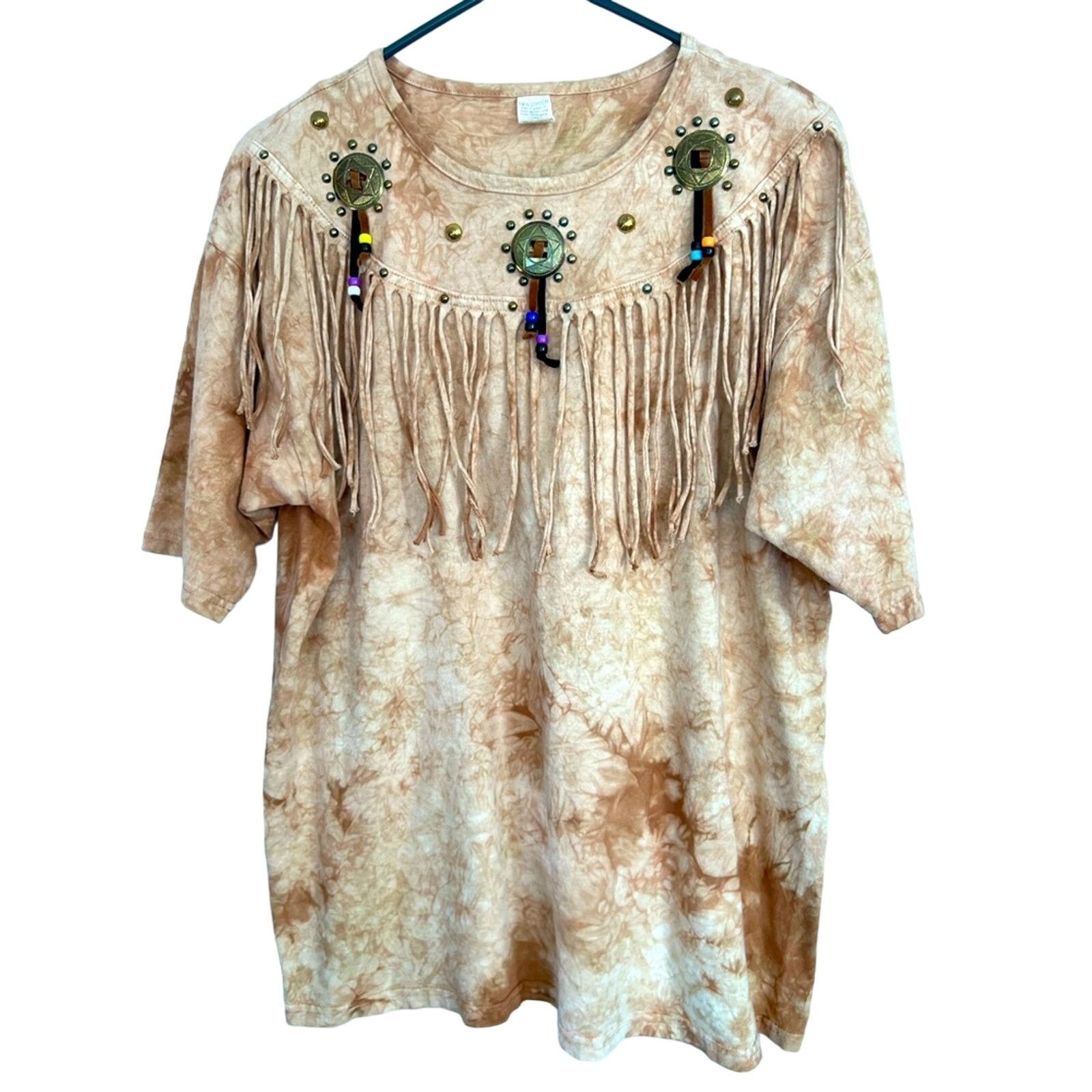 Vintage Vintage 1980s Western Fringe Beaded Shirt Aztec SZ XL RARE Size XL / US 12-14 / IT 48-50 - 1 Thumbnail
