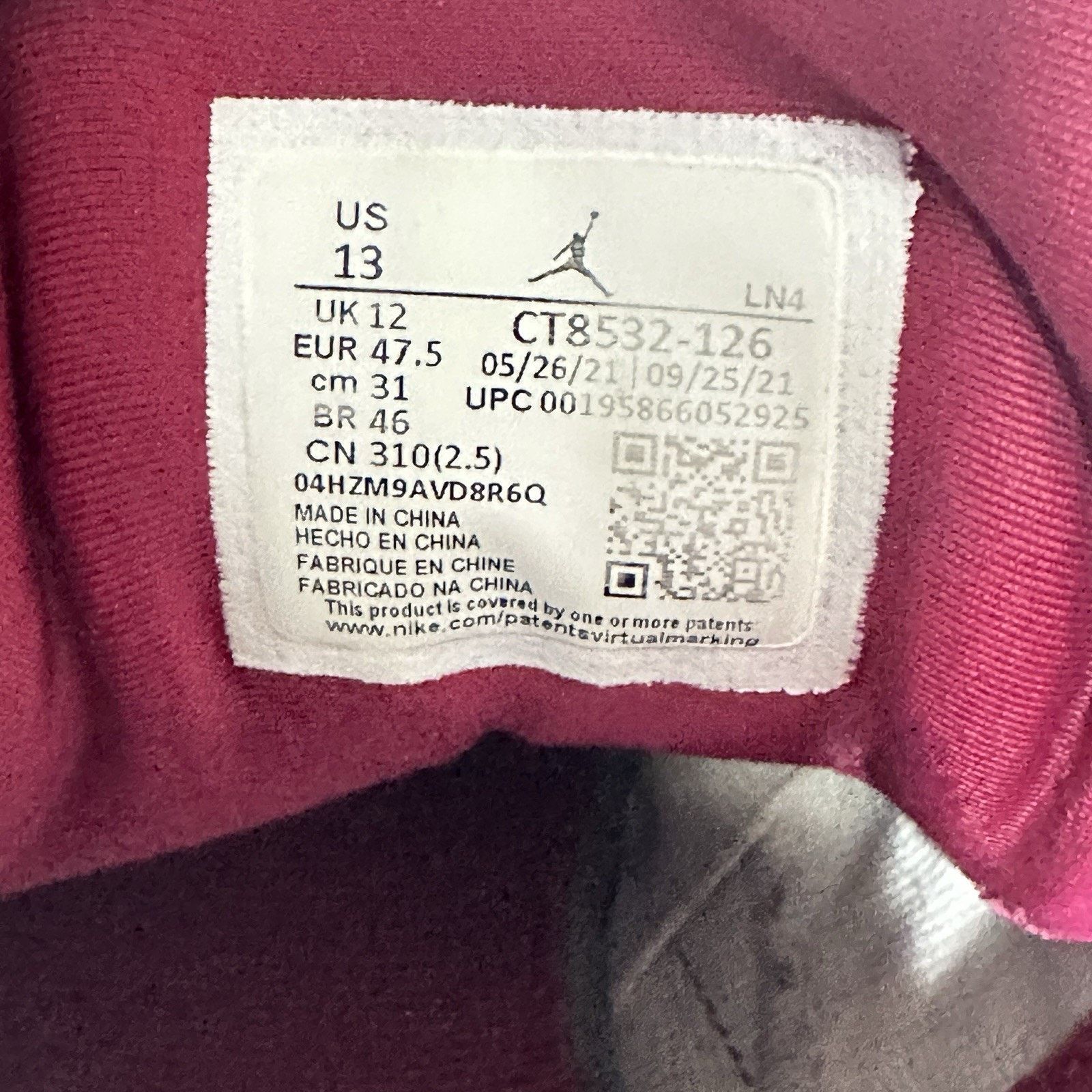 Nike Nike Air Jordan 3 Retro Sneaker Red/White, Men's Size 13 Size US 13 / EU 46 - 9 Thumbnail