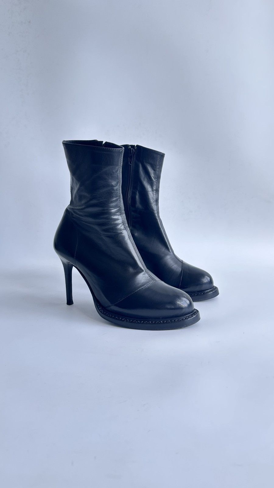 Ann Demeulemeester Ann Demeulemeester Leather High Heel Boots Archive Goth Size US 7.5 / IT 37.5 - 1 Thumbnail