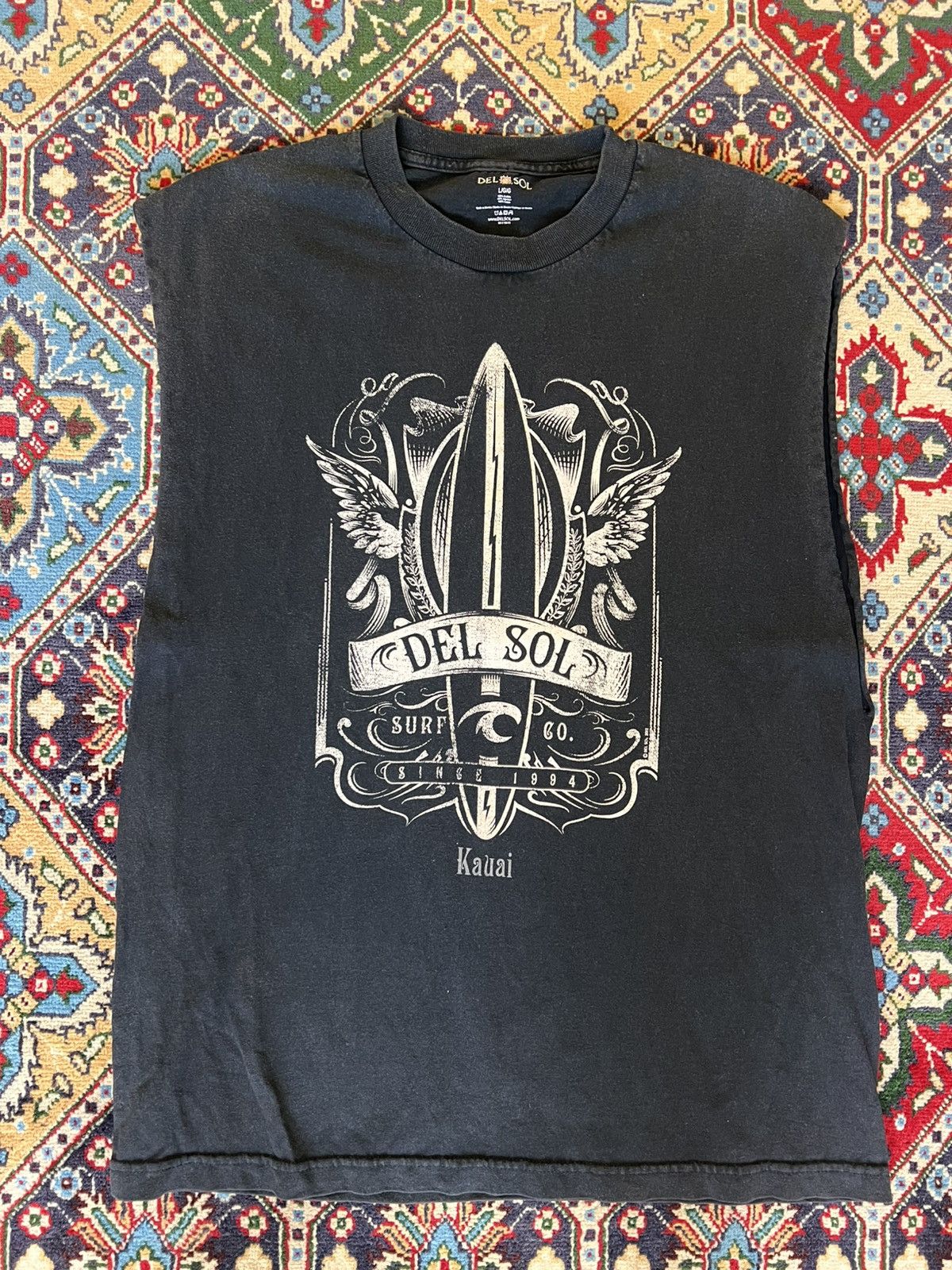 Vintage Vintage Del Sol Hawaiian Muscle Tee Size US L / EU 52-54 / 3 - 1 Thumbnail