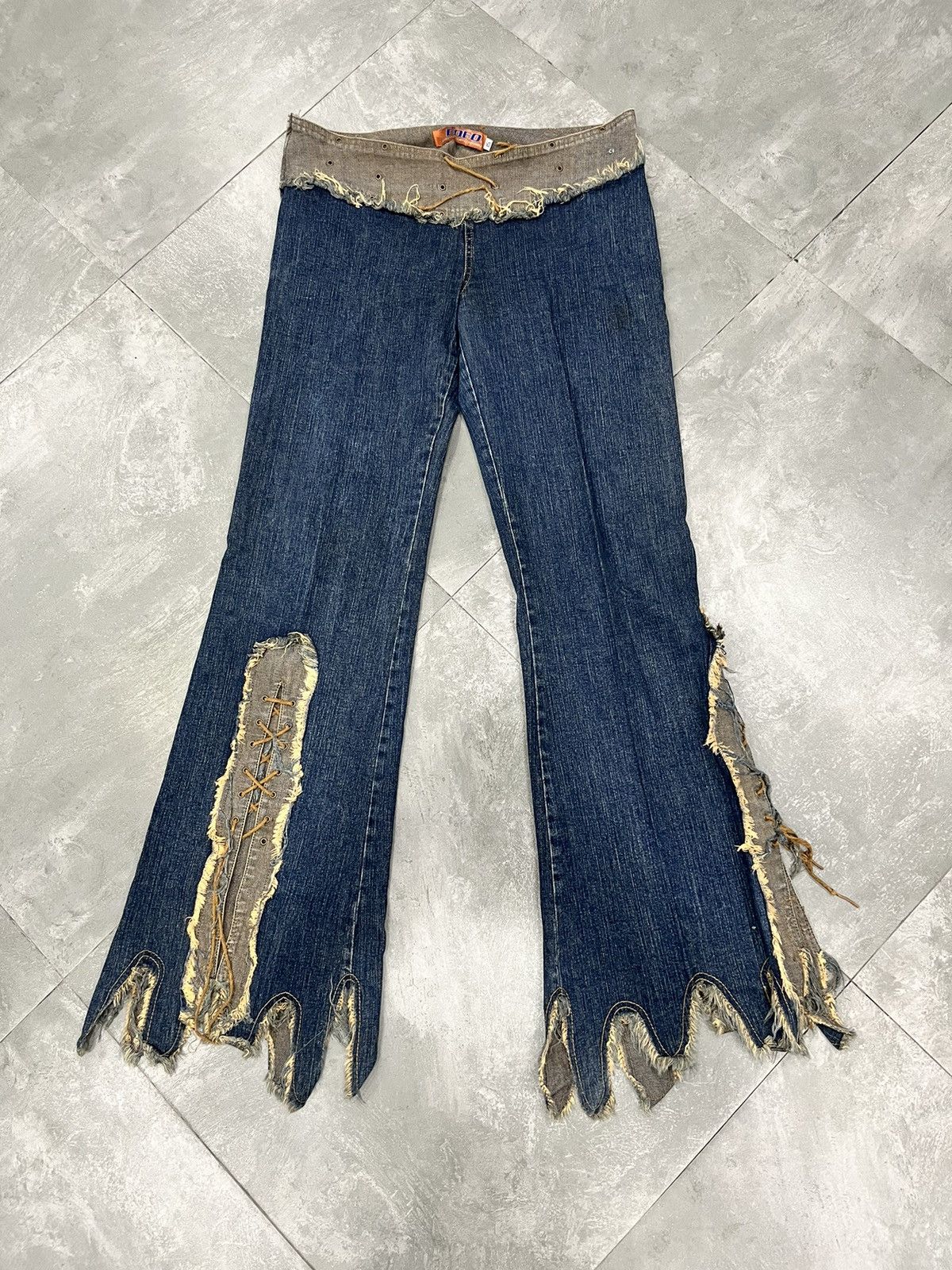 Japanese Brand Japanese Brand Laced Up Flared Pants Size US 35 - 1 Thumbnail
