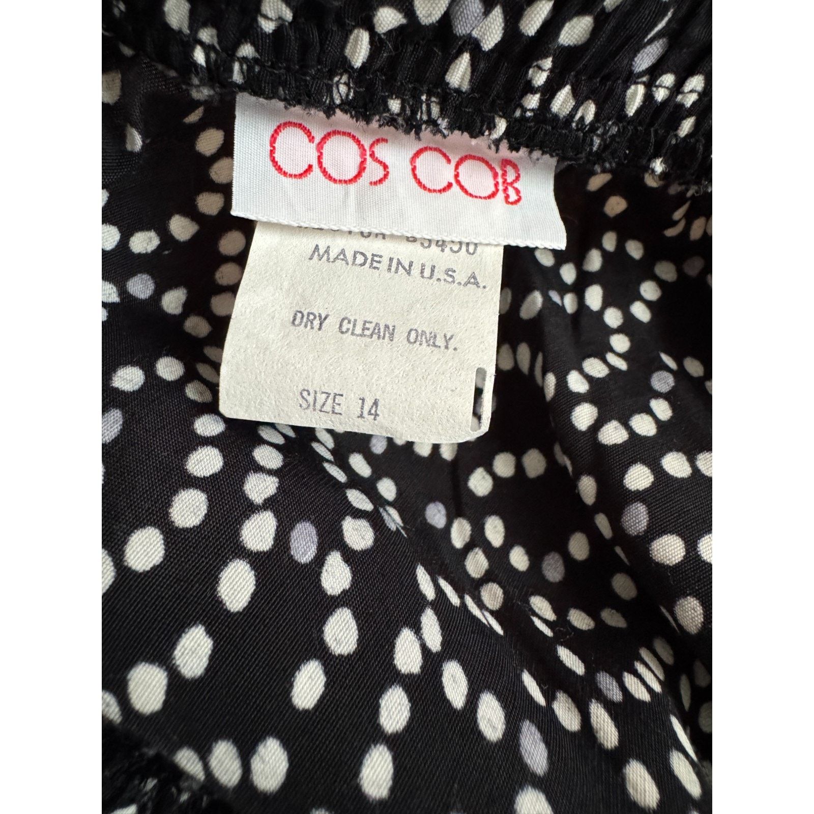 Cos Cos Cob Women's 14 Black White Gray Dot Print Skirt Size 36" / US 14 / IT 50 - 8 Thumbnail