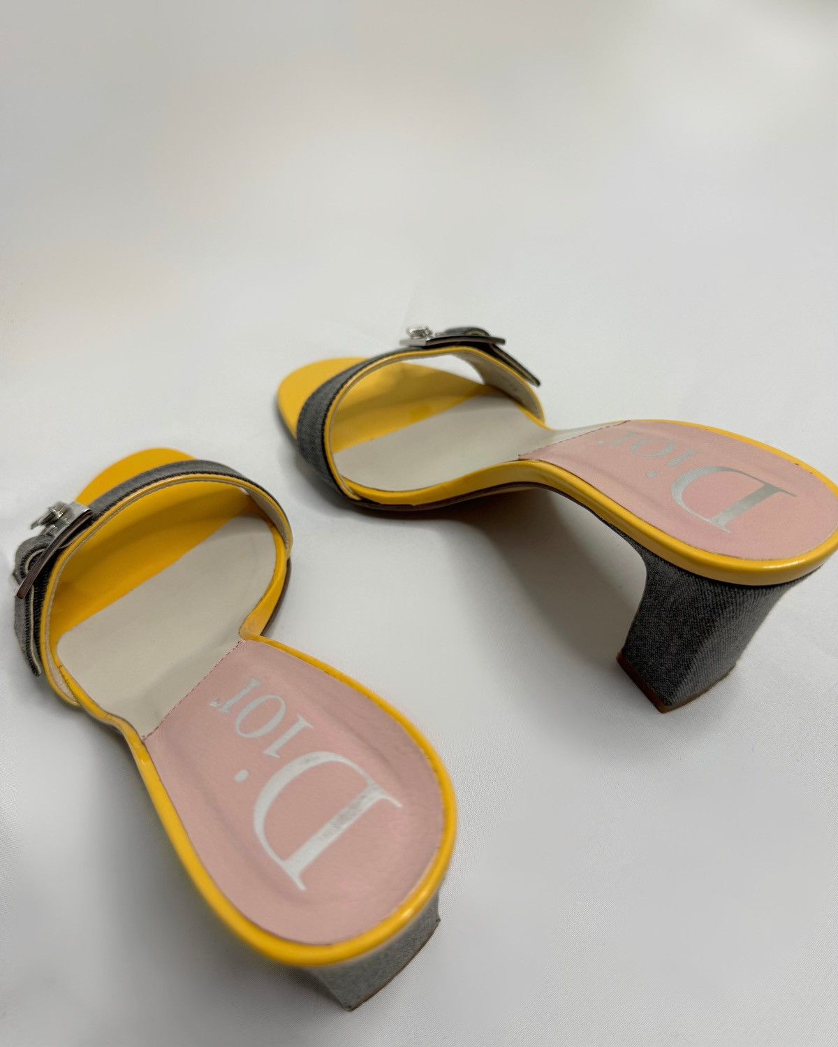 Dior × Vintage Vintage Dior Denim Lock Charm Heels Size US 7 / IT 37 - 3 Thumbnail