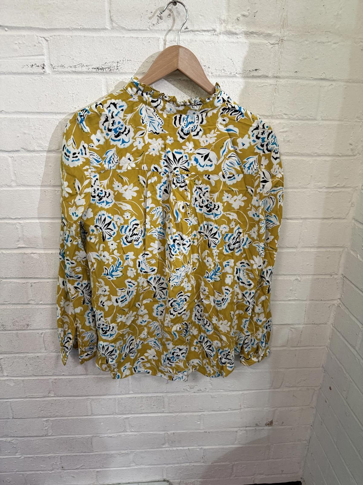 Other Hobbs London Yellow Floral Long Sleeve Blouse UK Size 12 Size XL / US 12-14 / IT 48-50 - 3 Thumbnail