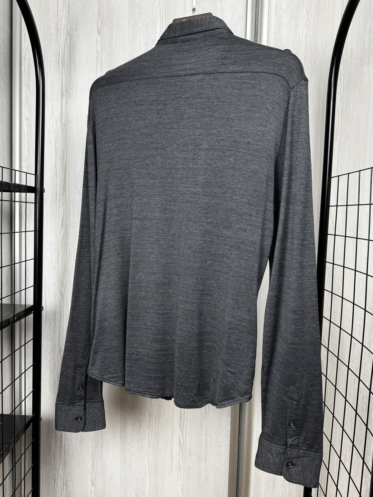 John Varvatos John Varvatos Collection Men's Grey Silk Cotton Knit Shirt Size US M / EU 48-50 / 2 - 7 Thumbnail