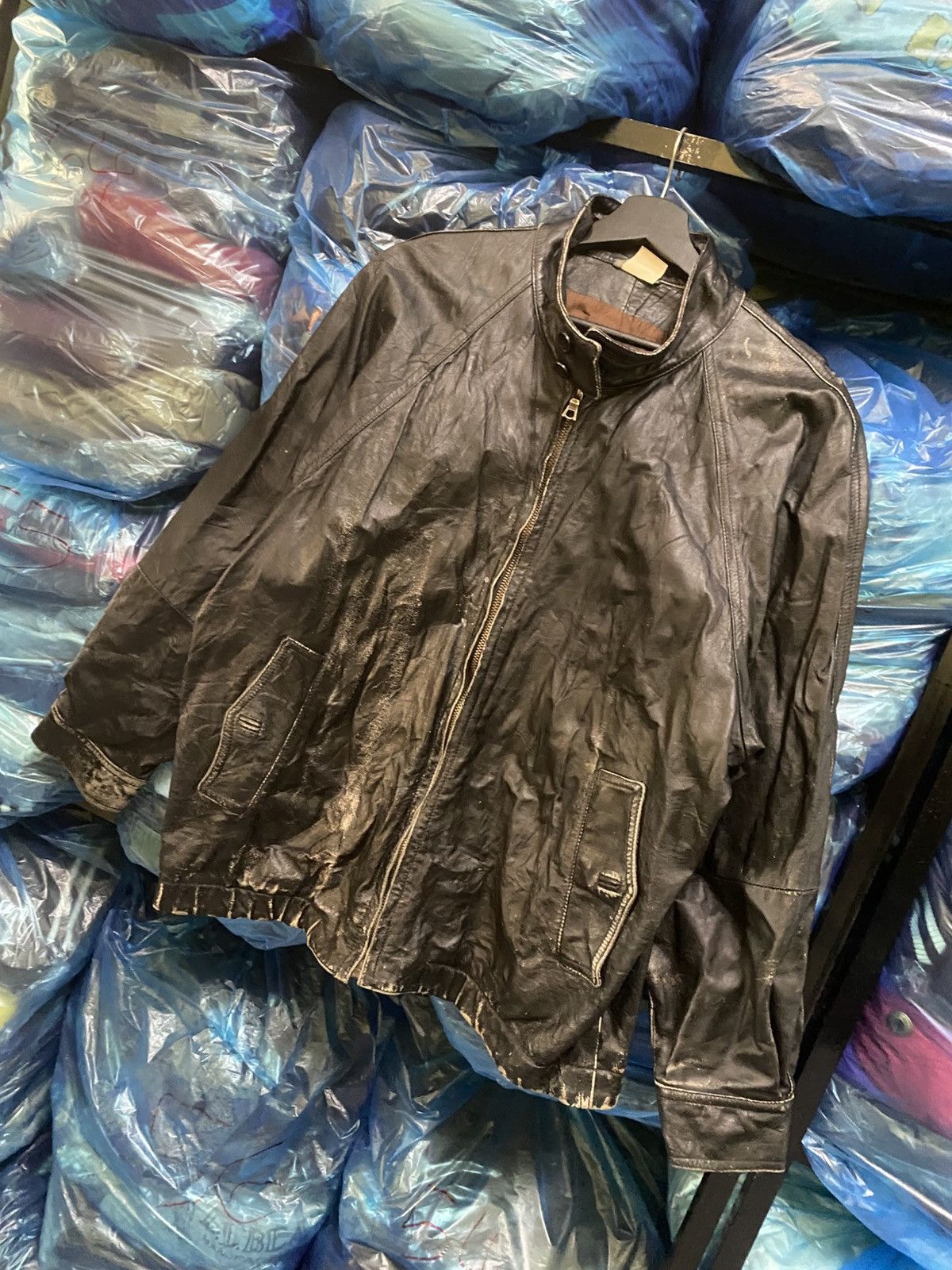 Paul Stuart Vintage Made in Italy Black Genuine Leather Moto Jacket Size US L / EU 52-54 / 3 - 2 Thumbnail