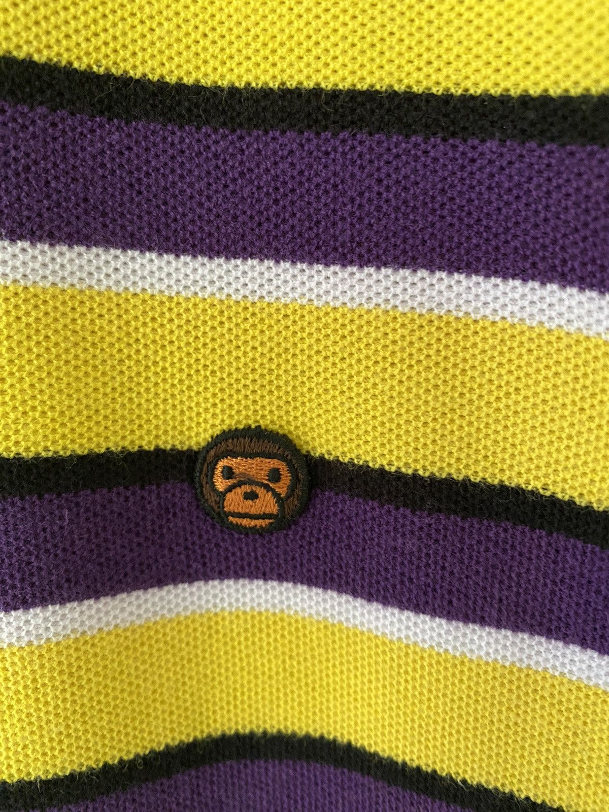 Bape 2008 Bape Milo stripe polo Size US L / EU 52-54 / 3 - 6 Thumbnail