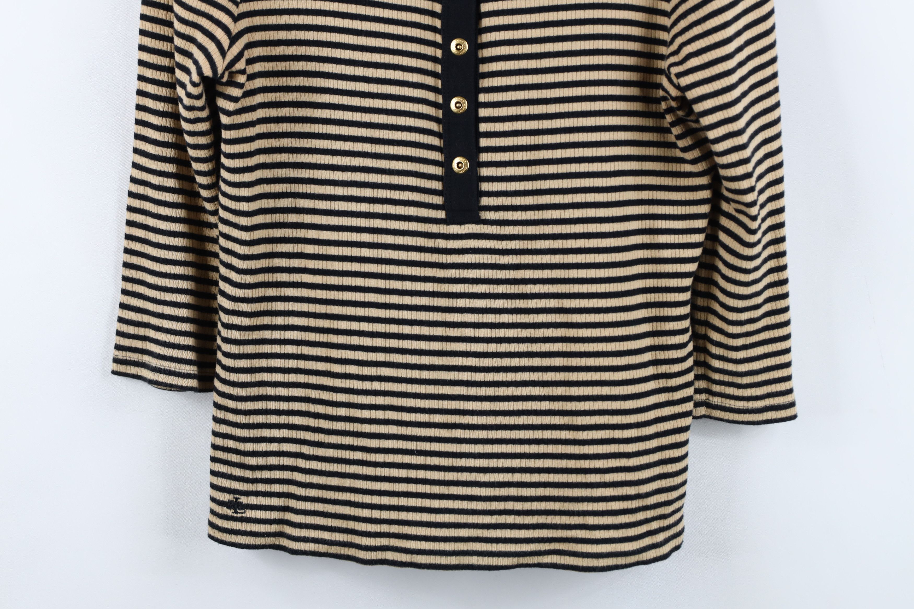 Ralph Lauren Vintage 90s Ralph Lauren Thermal Ribbed Knit Henley T-Shirt Size L / US 10 / IT 46 - 3 Thumbnail