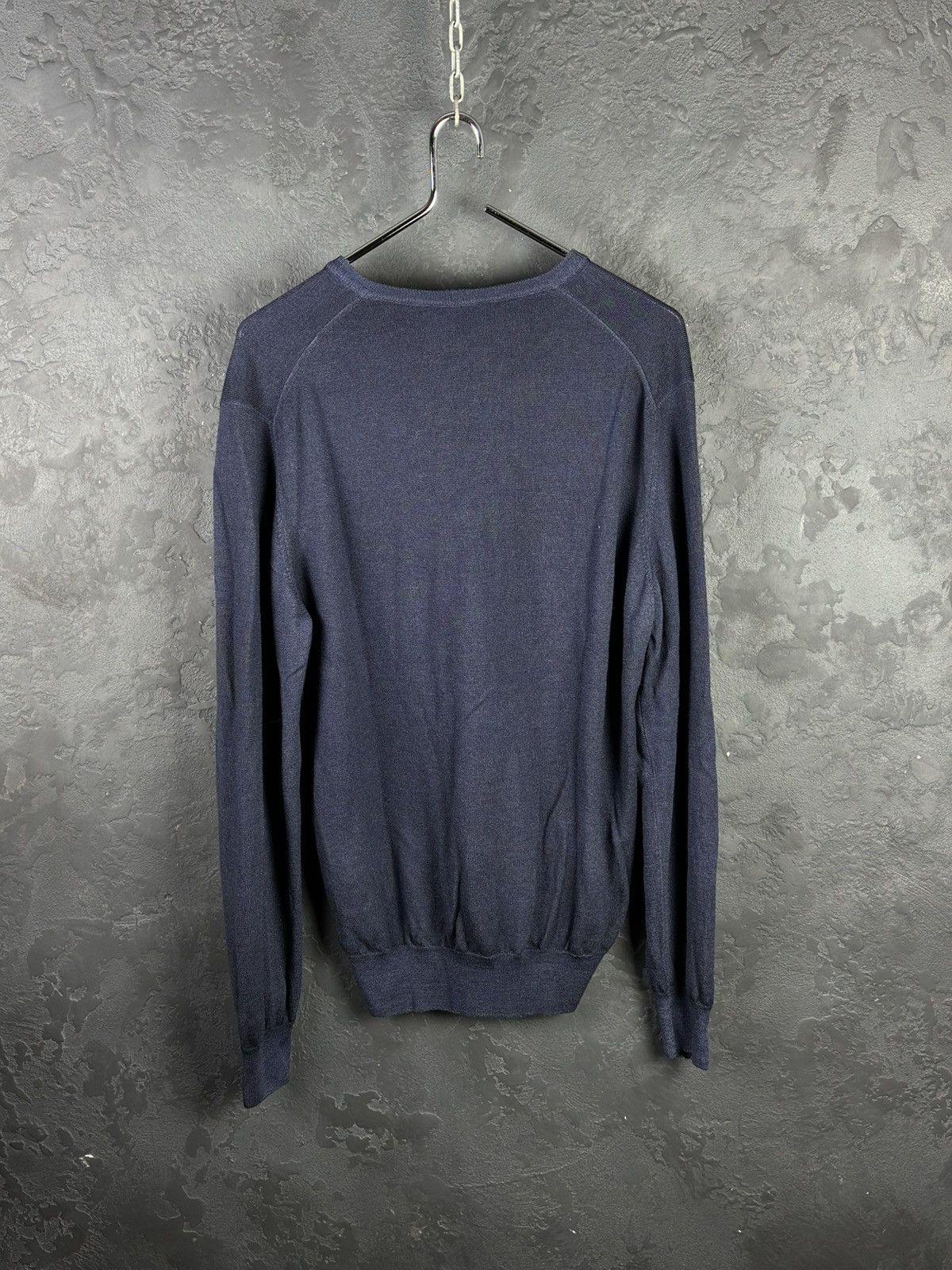 Gran Sasso × Vintage Vintage Gran Sasso Gray Merino Wool V Neck Sweater Men's 54 Size US L / EU 52-54 / 3 - 4 Thumbnail