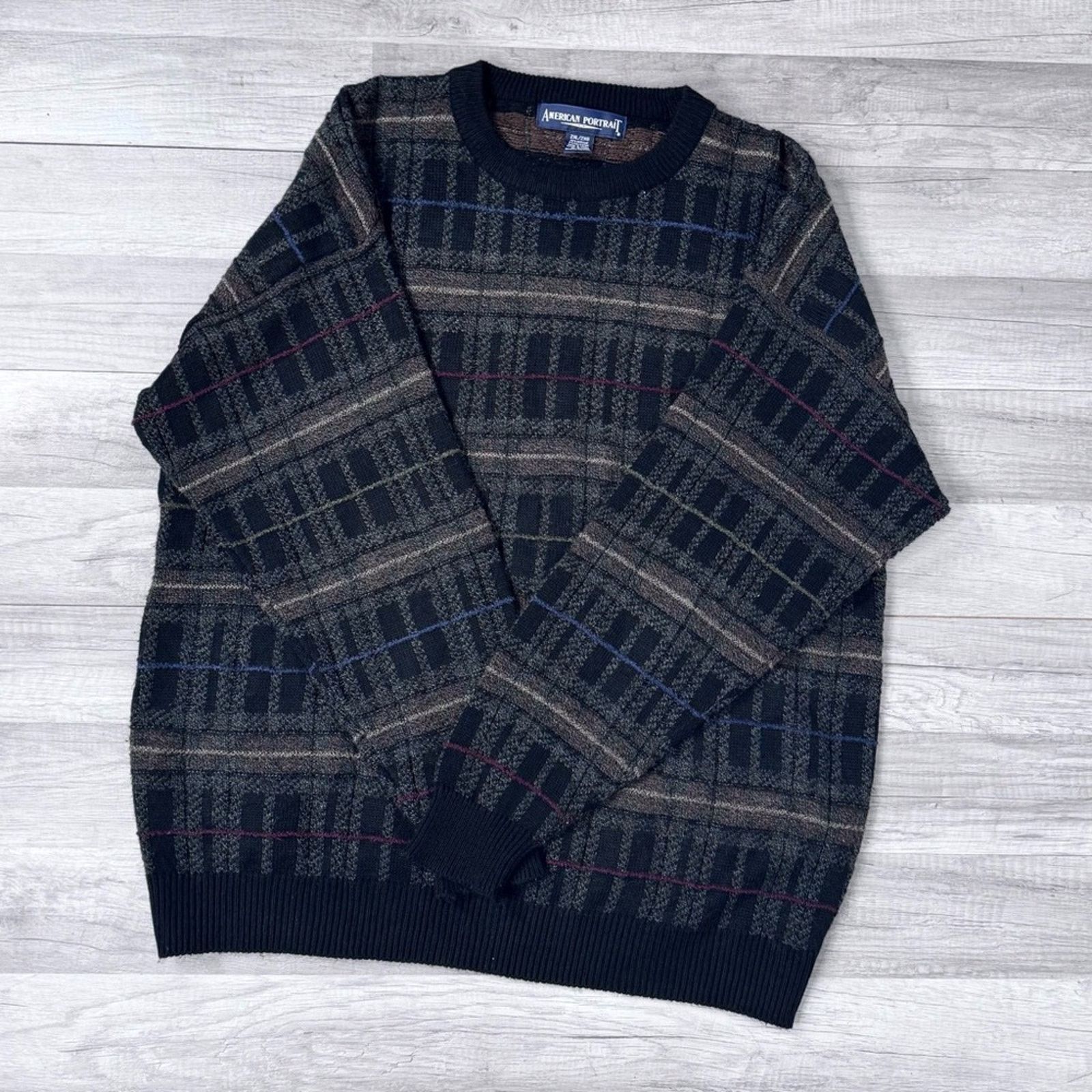 Vintage Vintage Sweater Grandpa Dad Made in Korea Knit Sweater XXL Size US XXL / EU 58 / 5 - 1 Thumbnail