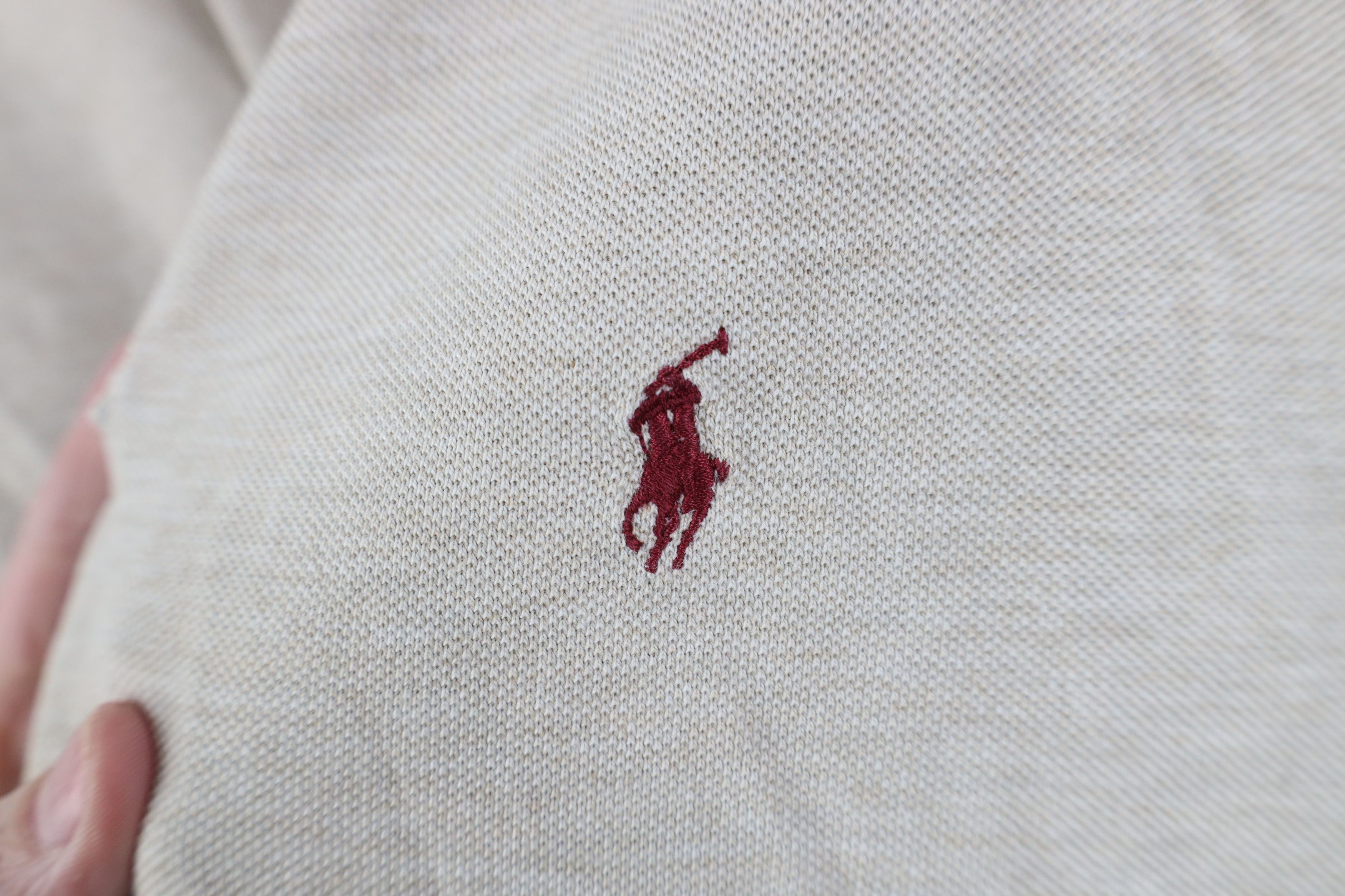 Ralph Lauren Vinage 90s Ralph Lauren Knit Collared Golf Polo Shirt Beige Size US XL / EU 56 / 4 - 4 Thumbnail