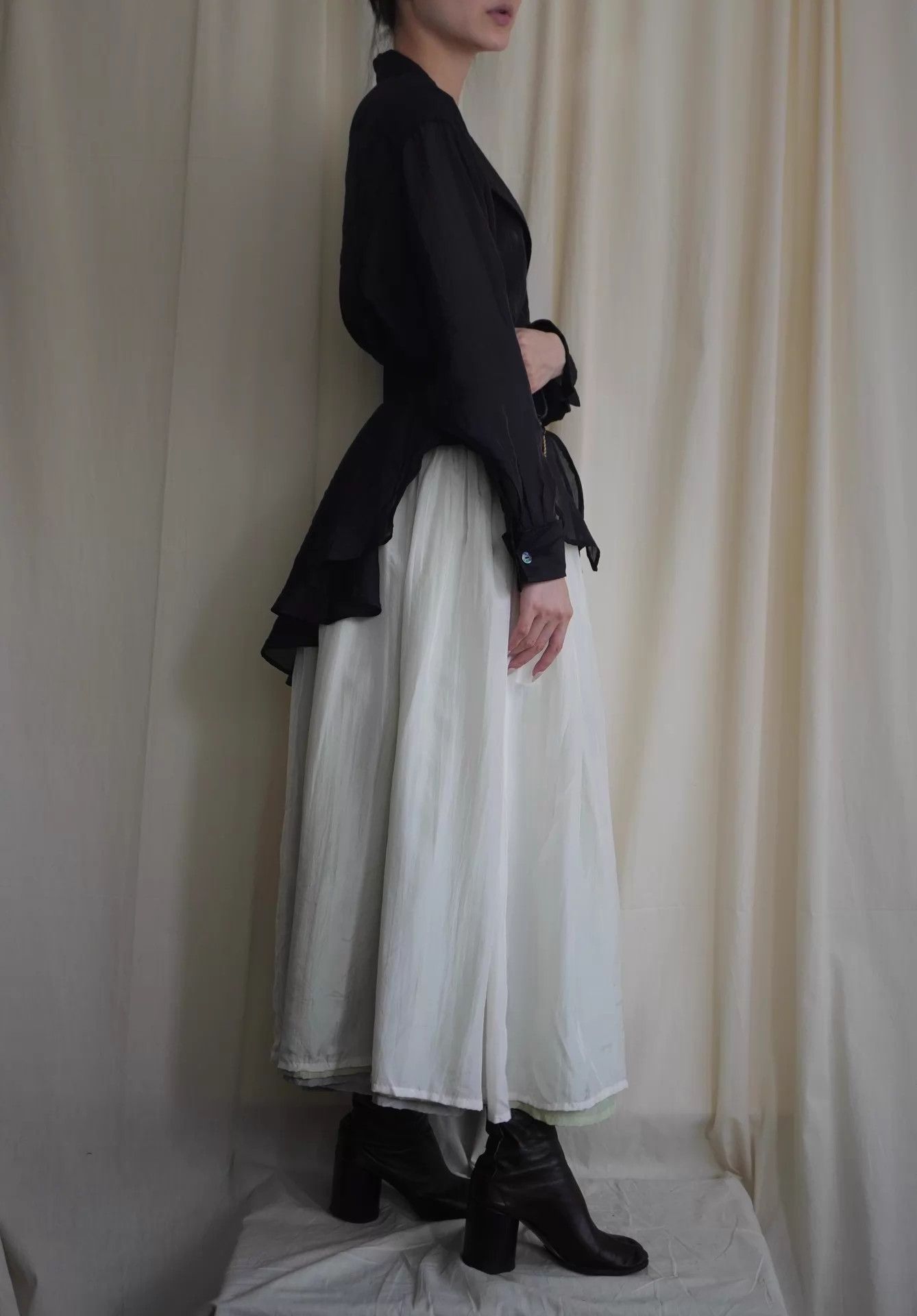 Kenzo KENZO 1980s Early Black Silk Fishtail Shirt Size ONE SIZE - 5 Thumbnail