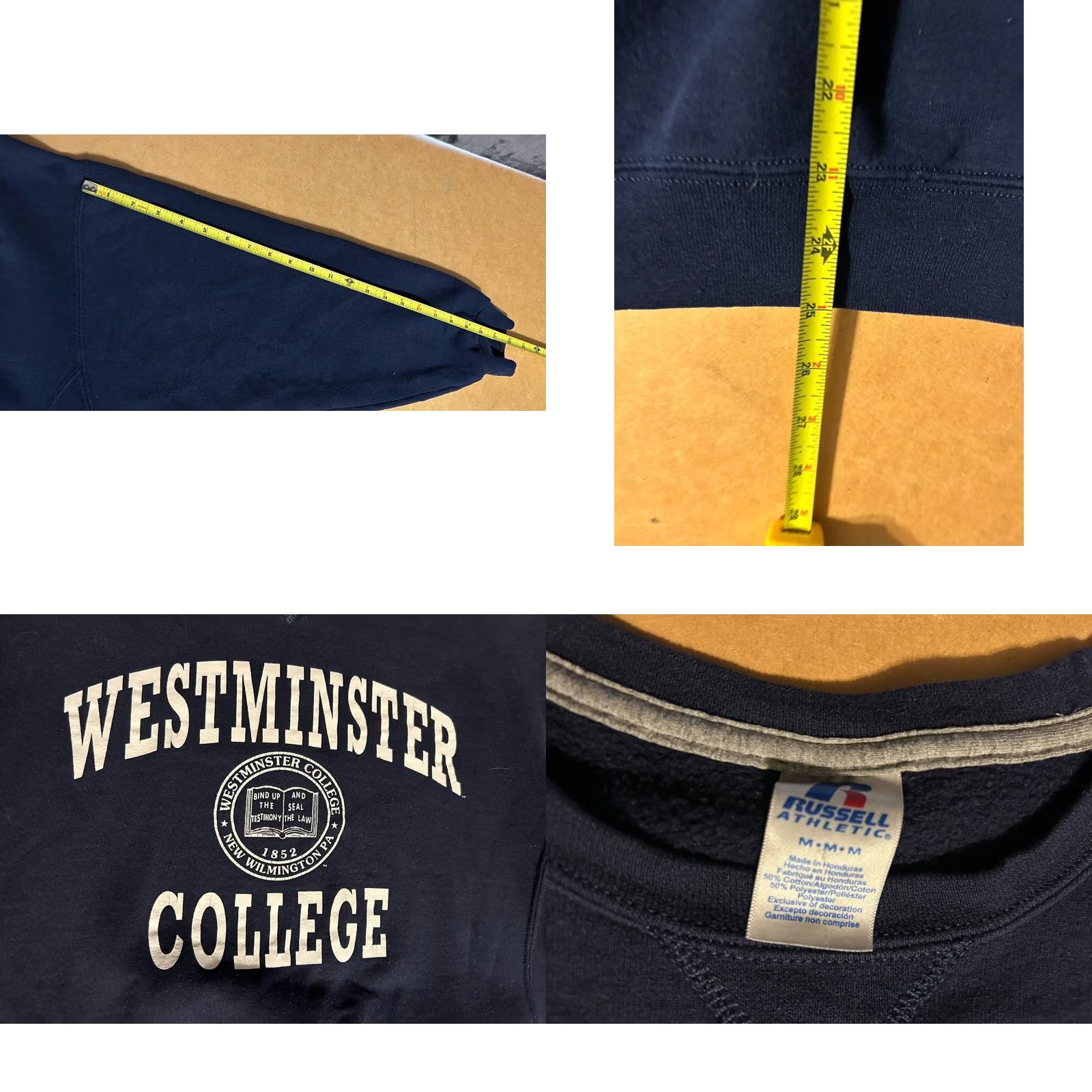 Vintage VINTAGE Russel Shirt M Blue VTG Westminster College Russell Sweatshirt Adult Medium Navy Pullover Size US M / EU 48-50 / 2 - 9 Thumbnail