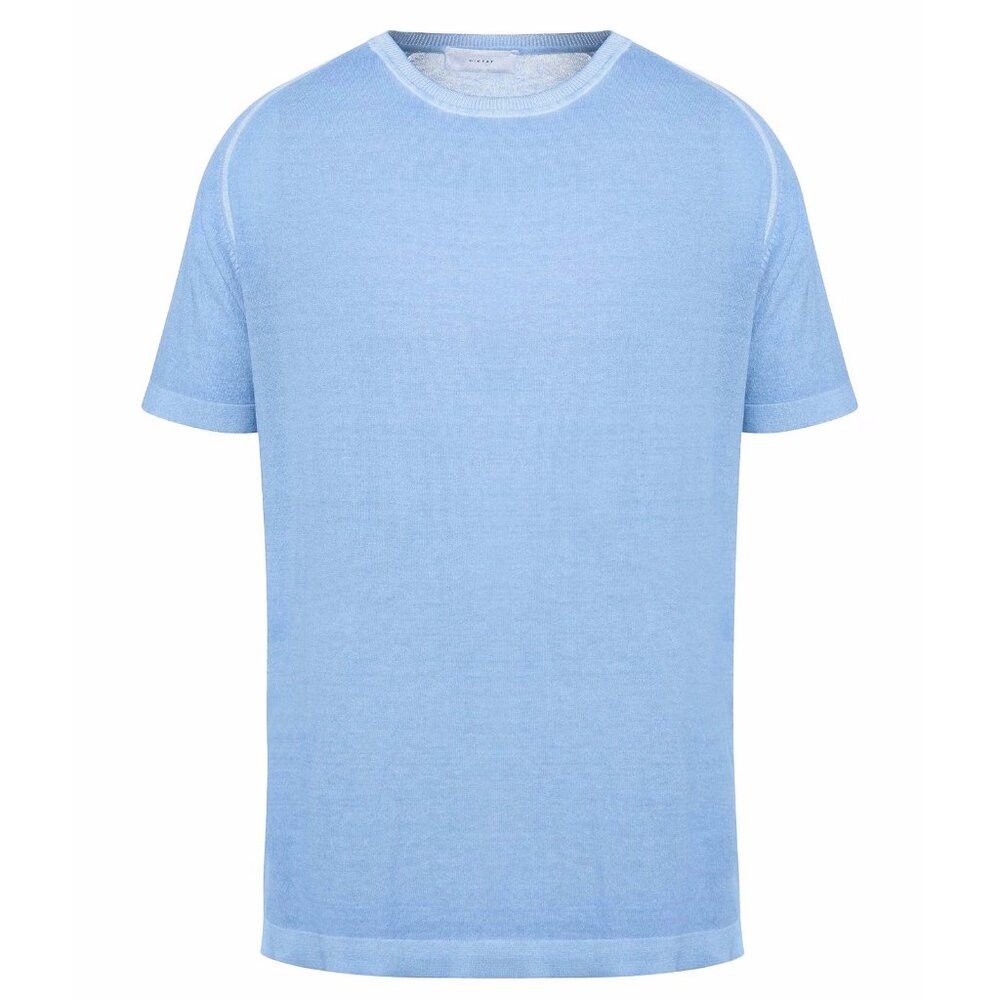 Other NWT New Diktat Sky Blue Knit Short Sleeve Cotton Top Made I Size US XL / EU 56 / 4 - 2 Thumbnail