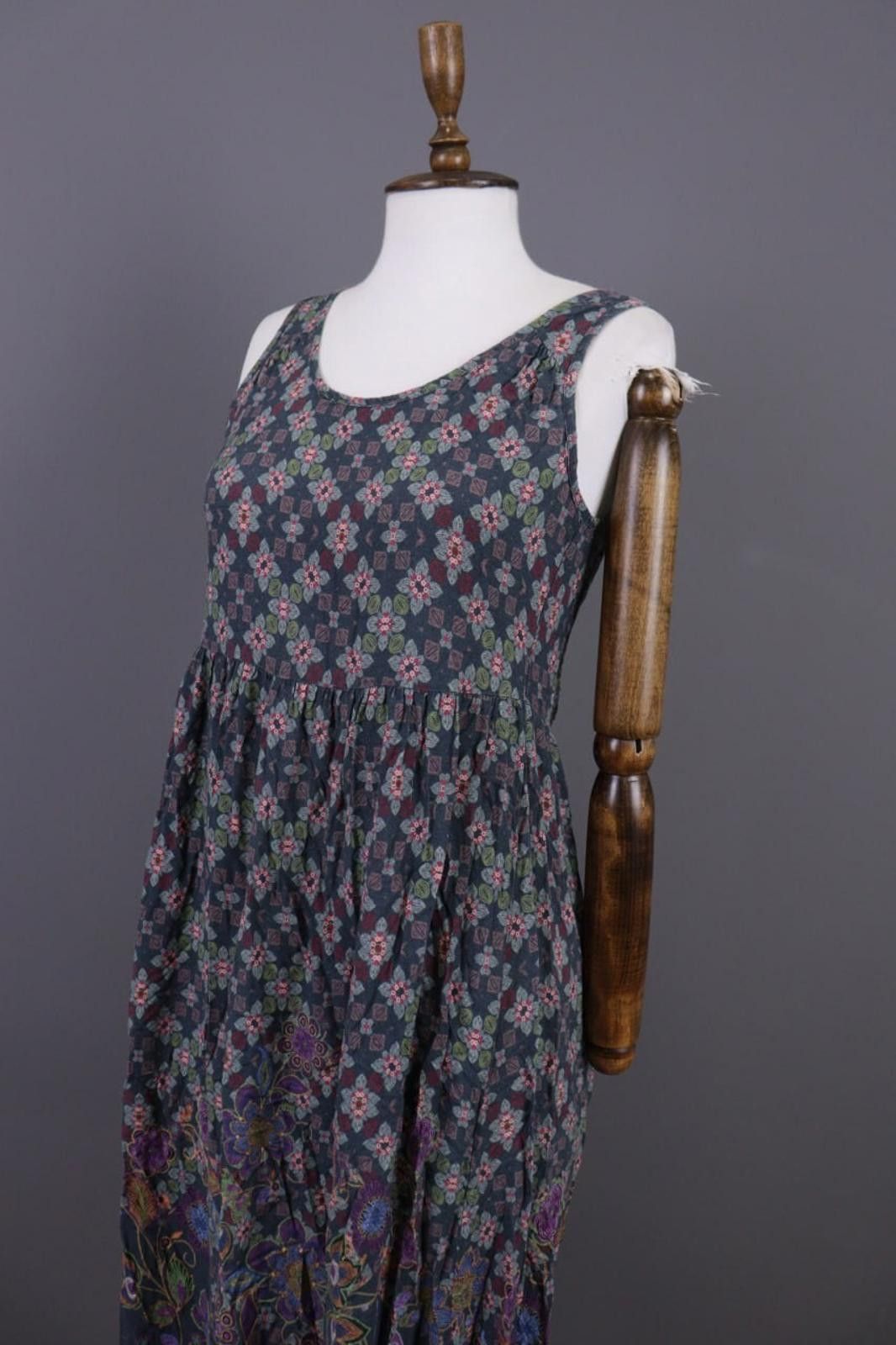 Designer Deerberg Gray Floral Multicoloured A-Line Long Dress Size S Size S / US 4 / IT 40 - 10 Thumbnail