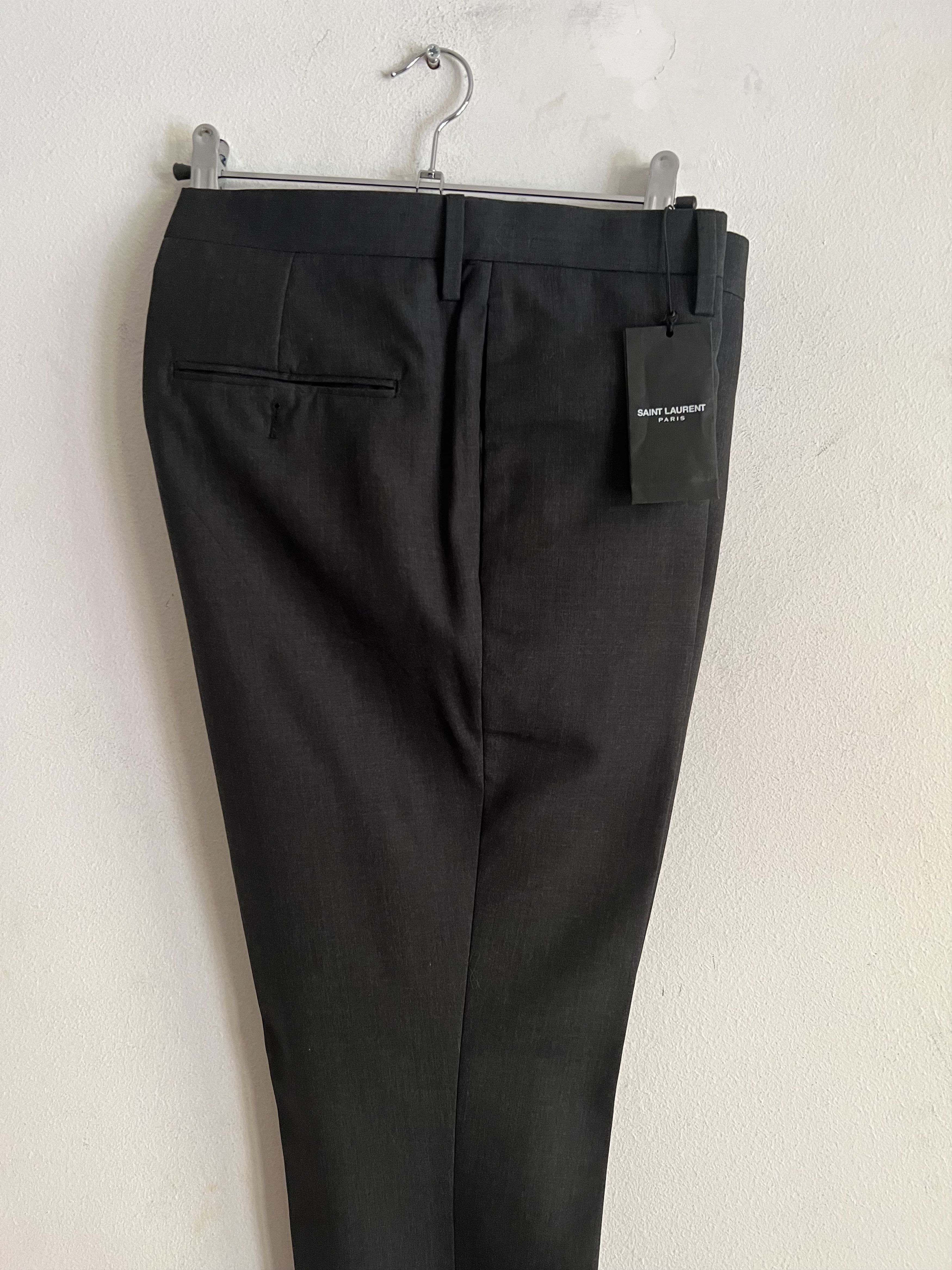 Hedi Slimane × Saint Laurent Paris Hedi Slimane Charcoal Wool Trousers Size US 34 / EU 50 - 5 Thumbnail